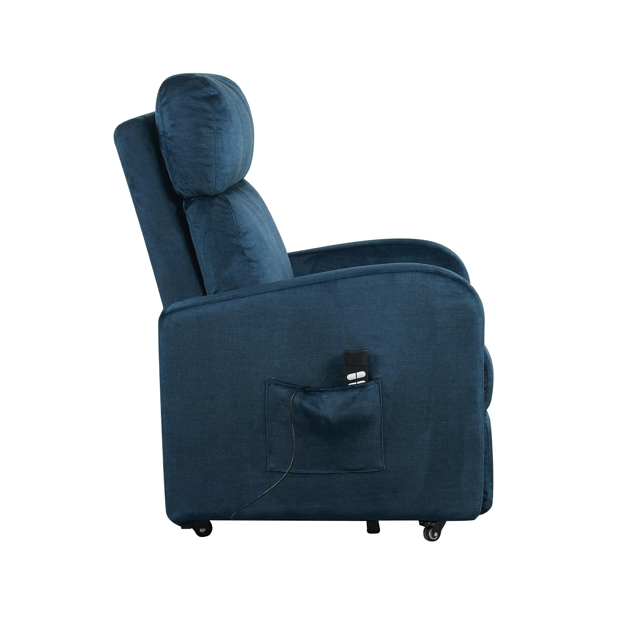 POLTRONE ITALIA Poltrona Relax Elettrica 2 motori, Elevabile, Sfoderabile e Lavabile, Blu - immagine 9