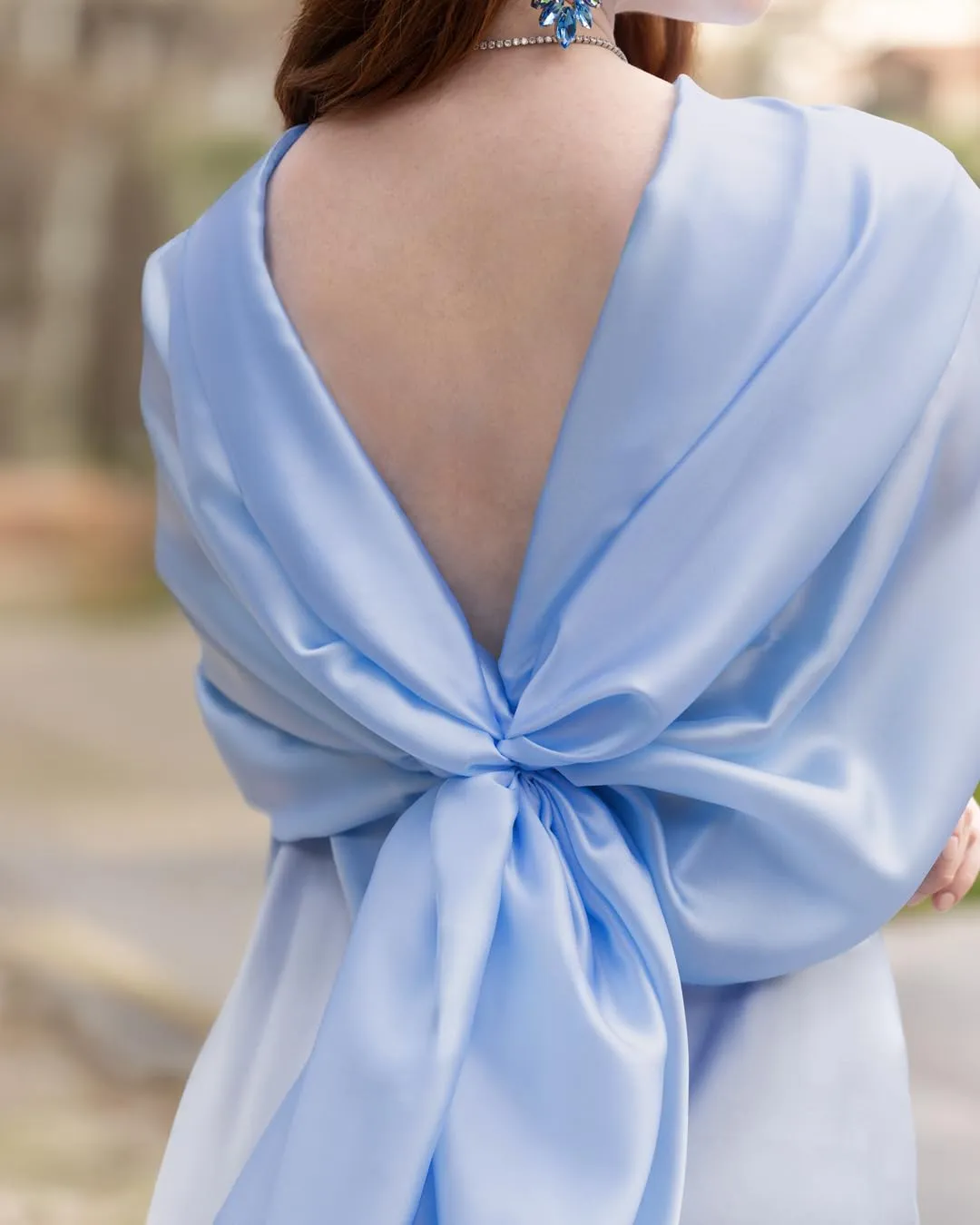 MAPIMANIA Stola Donna in Misto Seta 180x90 cm Azzurro - immagine 3