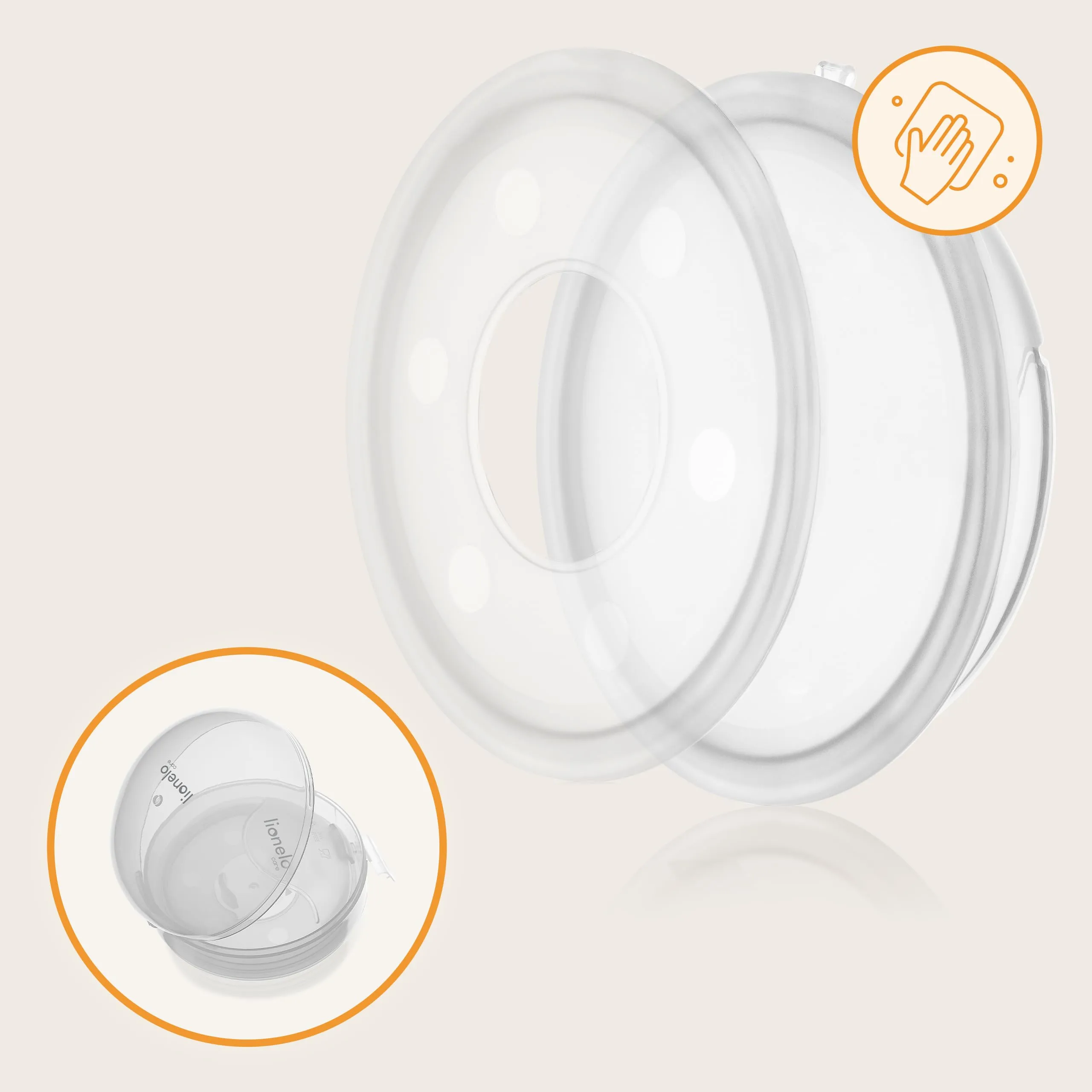 Lionelo Milky Plus Raccoglilatte in Silicone Senza BPA, 2 Pezzi con Custodia - immagine 6