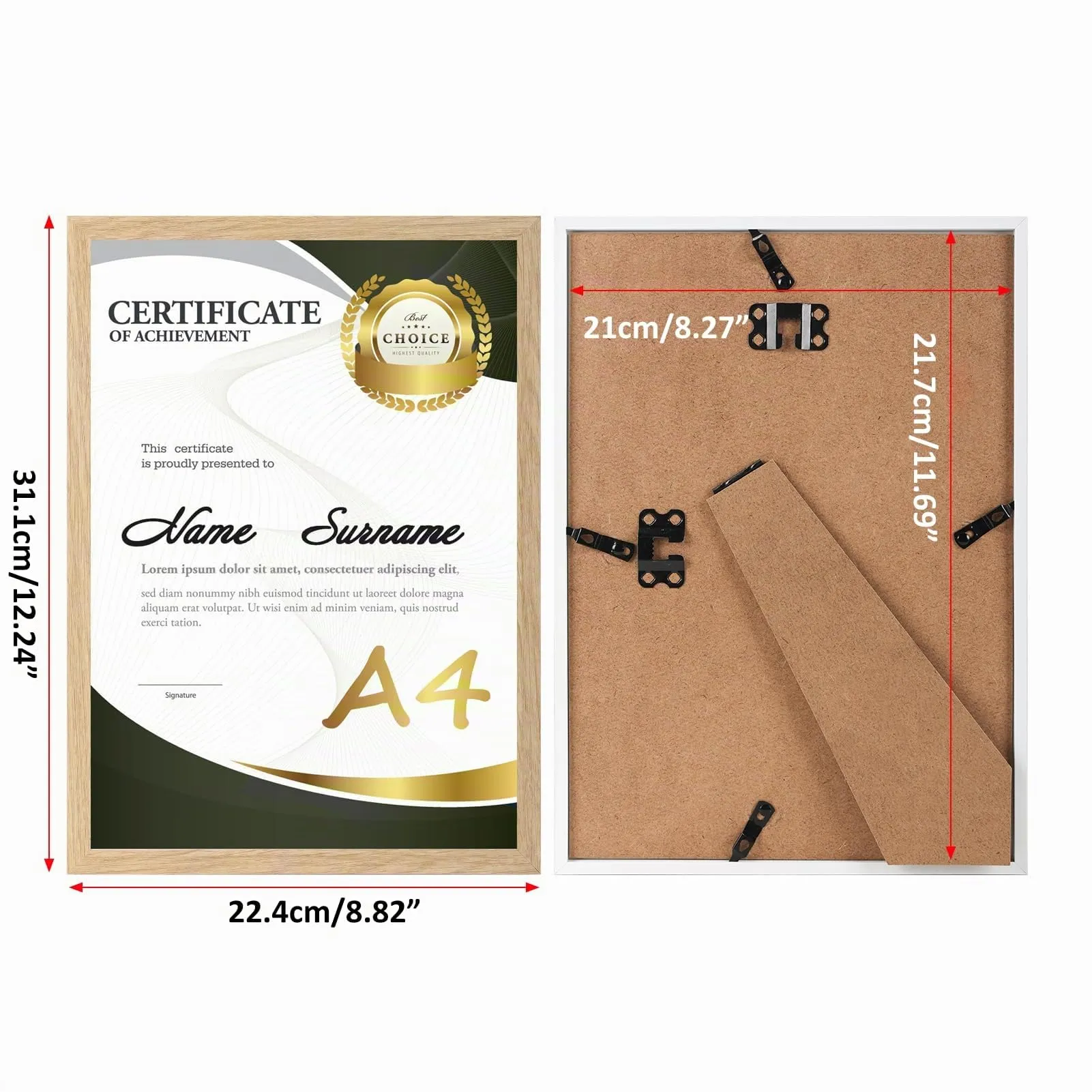 Ditwis Cornice A4 Color Naturale per Foto e Documenti 21x29,7 cm - immagine 2