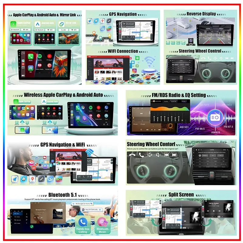 XIXIYAN Android Car Radio for Fiat Freemont 2012-2020, 9 Inch GPS Navigation, 8 Core, 8GB RAM, 256GB ROM, CarPlay, Android Auto, Bluetooth, Steering Wheel Control - immagine 5
