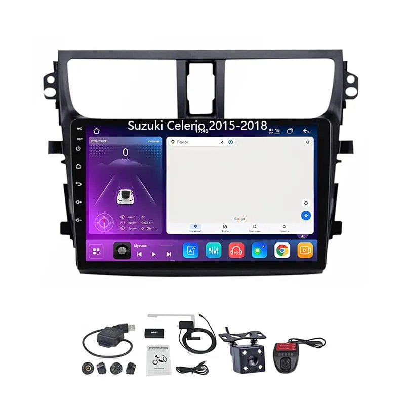 XIXIYAN Android 9 Inch GPS Navigation for Suzuki Celerio 2015-2018, 8 Core 4G+64G, Wireless CarPlay, Android Auto, Bluetooth, Steering Wheel Control - immagine 1