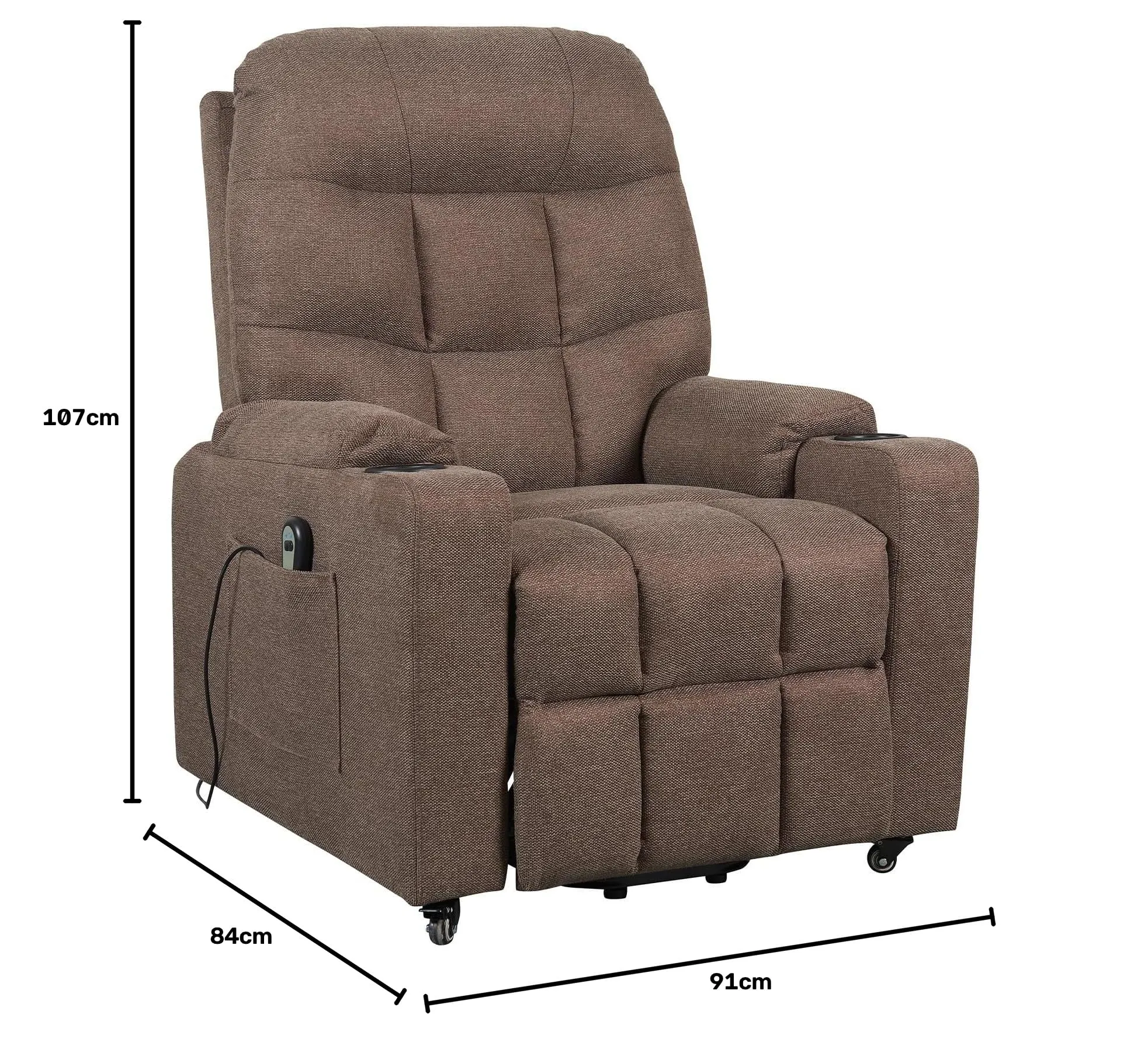 Poltrone Italia Patty 1 Poltrona Relax Alzapersona, Reclinazione Combinata Schienale Pediera, Kit 4 Ruote, Marrone - immagine 2