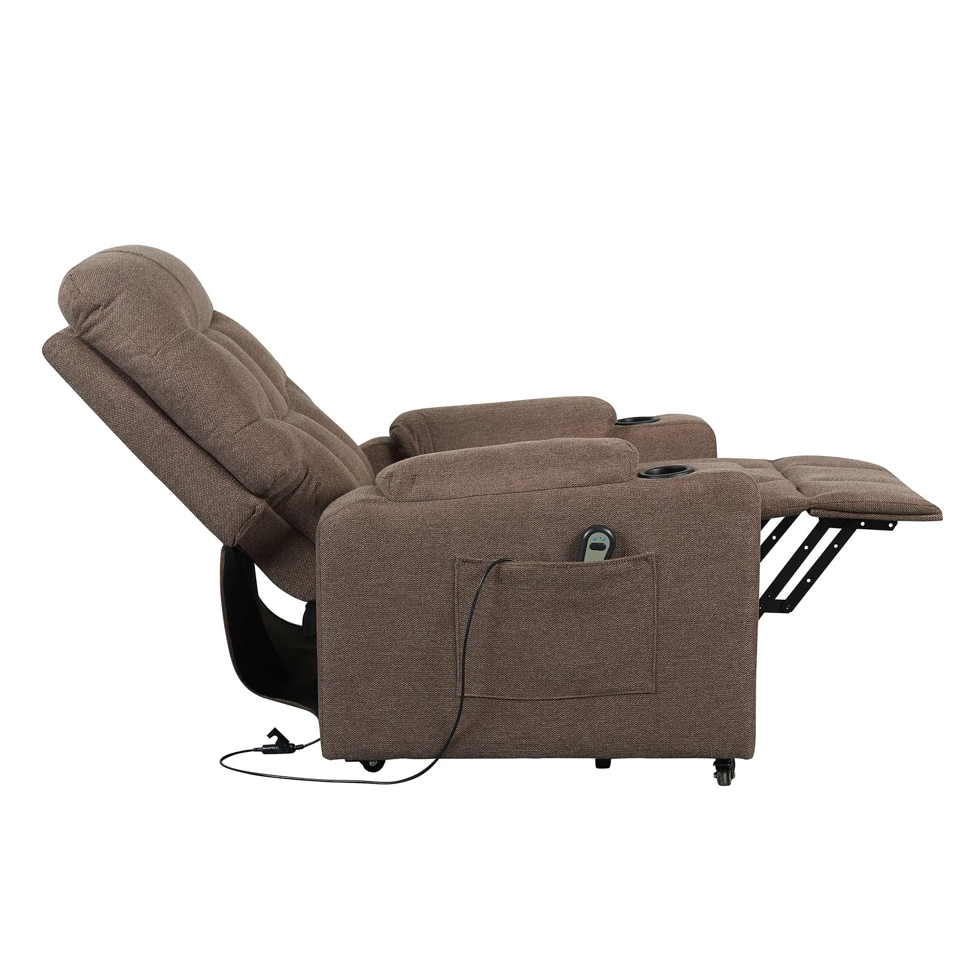 Poltrone Italia Patty 1 Poltrona Relax Alzapersona, Reclinazione Combinata Schienale Pediera, Kit 4 Ruote, Marrone - immagine 5