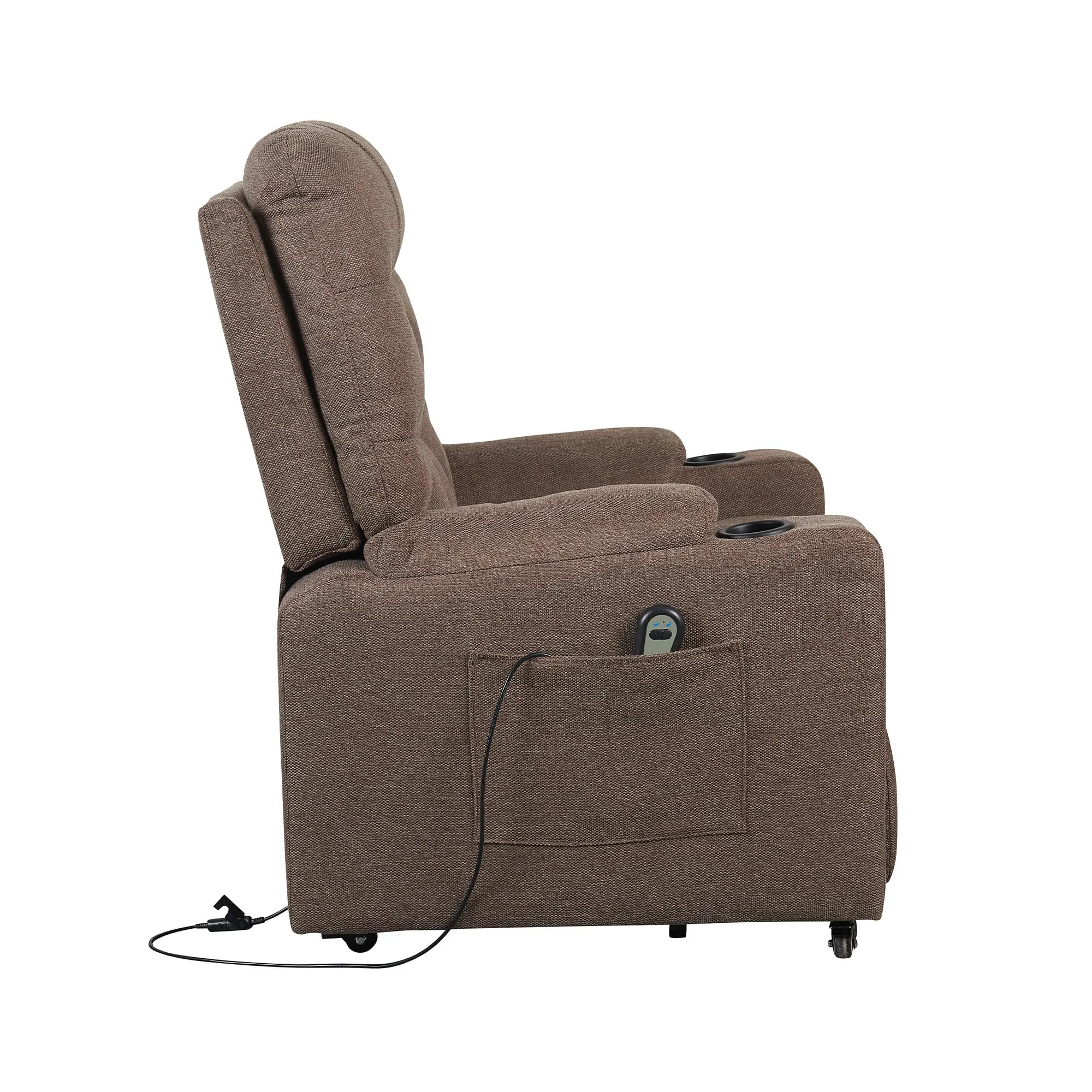 Poltrone Italia Patty 1 Poltrona Relax Alzapersona, Reclinazione Combinata Schienale Pediera, Kit 4 Ruote, Marrone - immagine 7