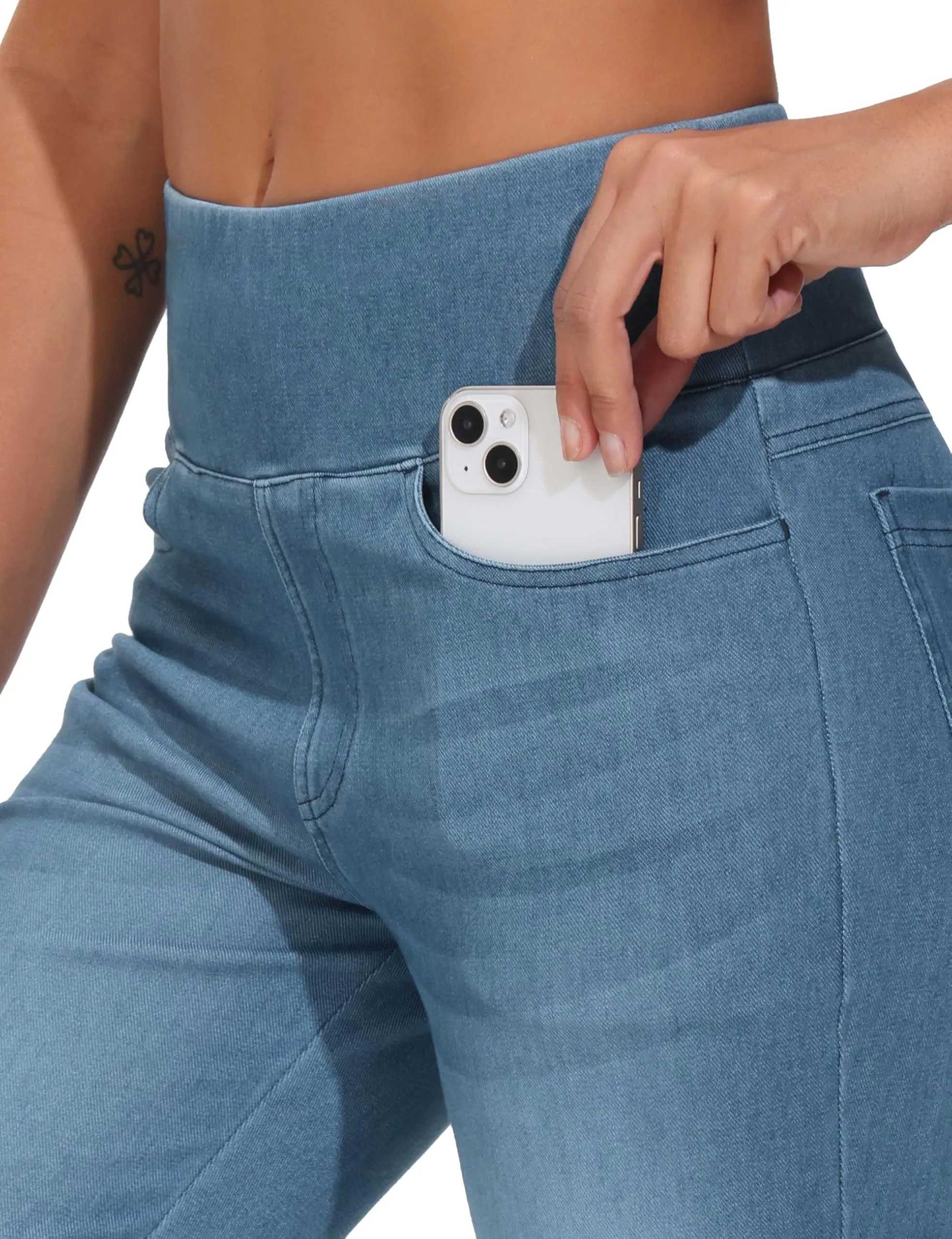 The Gym People Jeans Bootcut Donna Vita Alta Stretch Jeggings Zampa - immagine 3