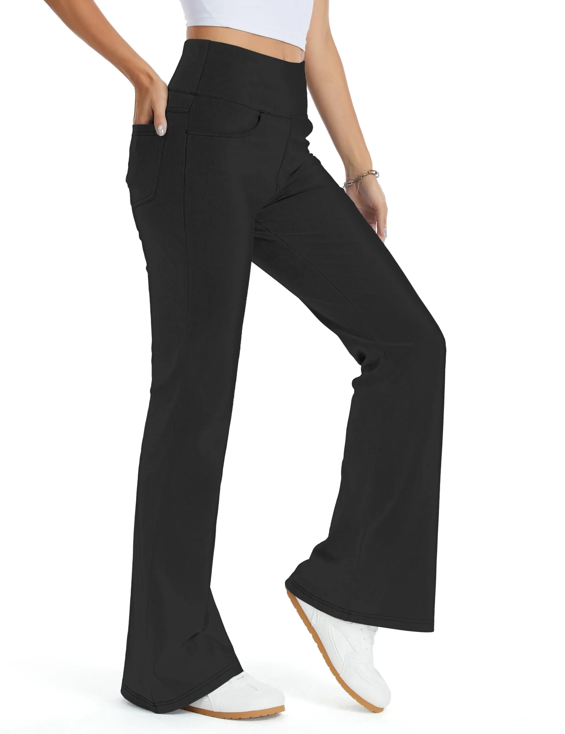 THE GYM PEOPLE Jeans Bootcut Donna Vita Alta Stretch Jeggings Zampa - immagine 1