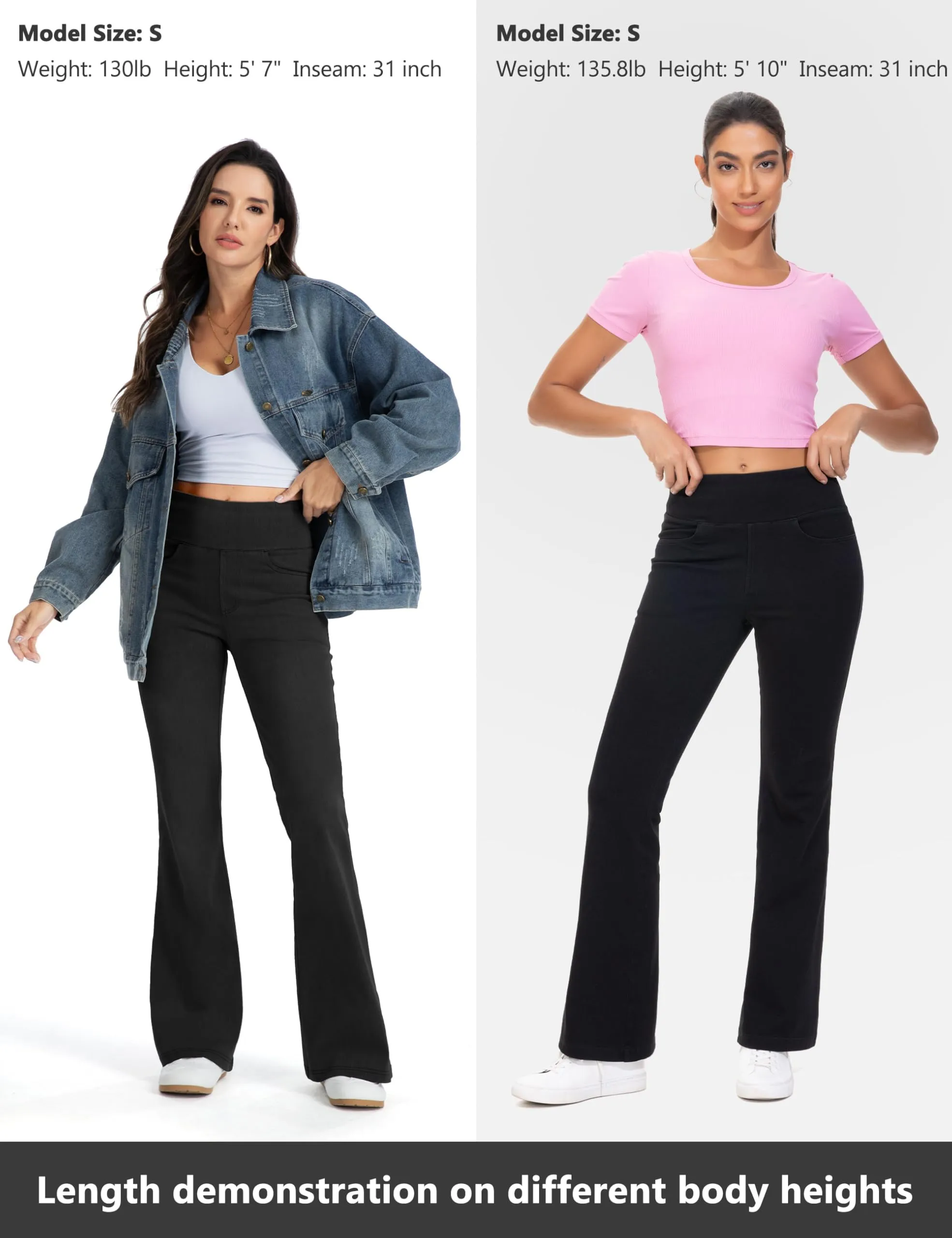 The Gym People Jeans Bootcut Donna Vita Alta Stretch Jeggings Zampa - immagine 6