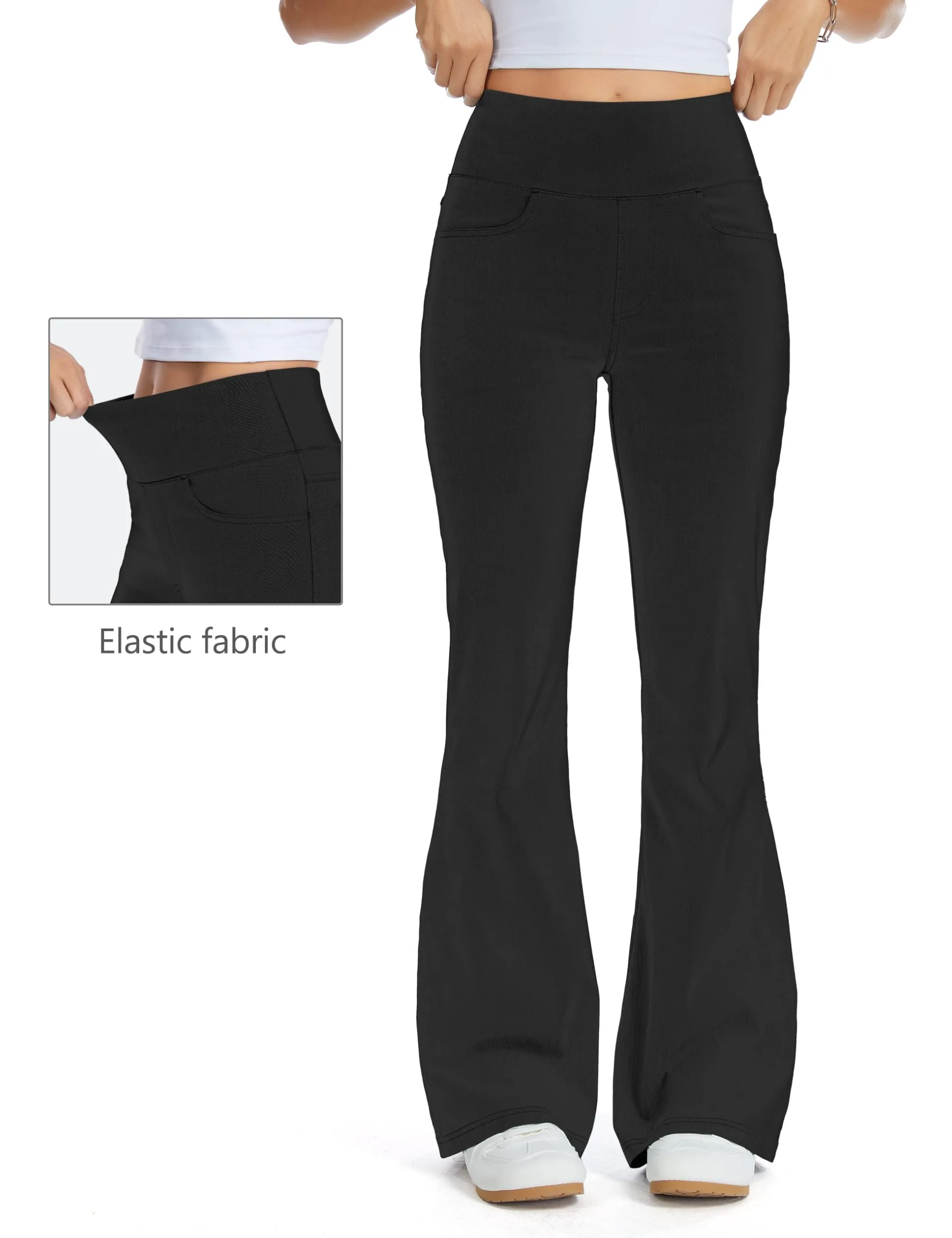 The Gym People Jeans Bootcut Donna Vita Alta Stretch Jeggings Zampa - immagine 4