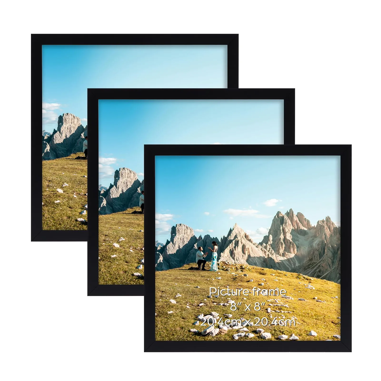 Hoikwo Cornice in PVC Nera, 20x20 cm, Set di 3 - immagine 1