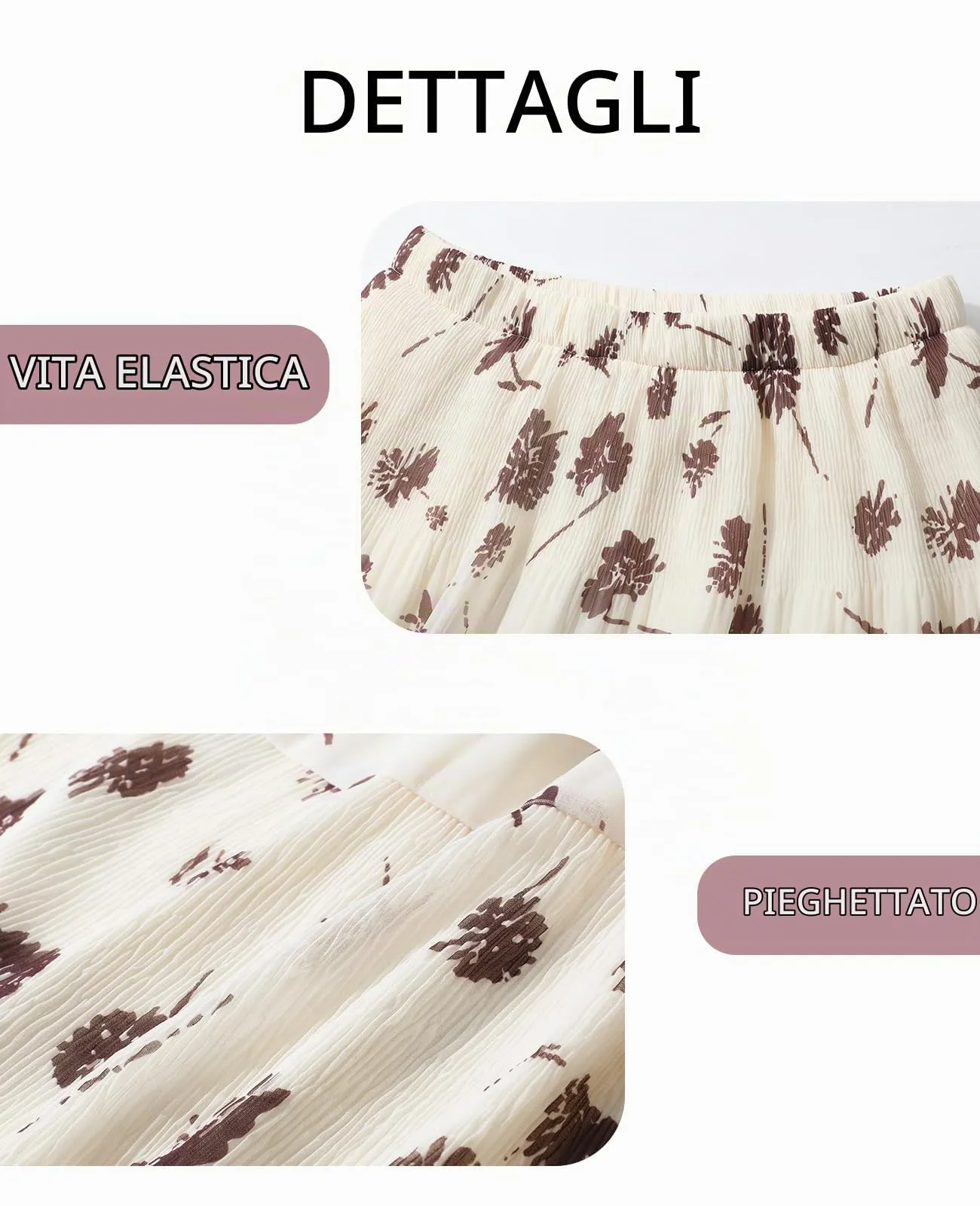 Genfien Gonna Lunga in Chiffon con Fodera da Donna - immagine 4