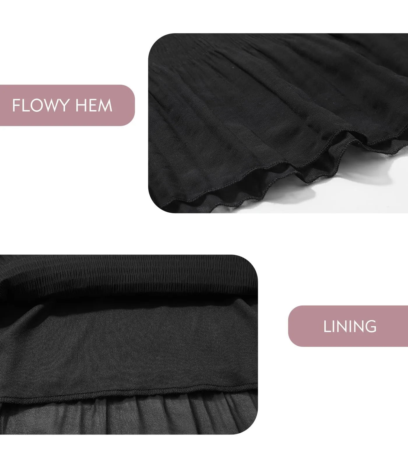 Genfien Gonna Lunga in Chiffon con Fodera da Donna - immagine 6