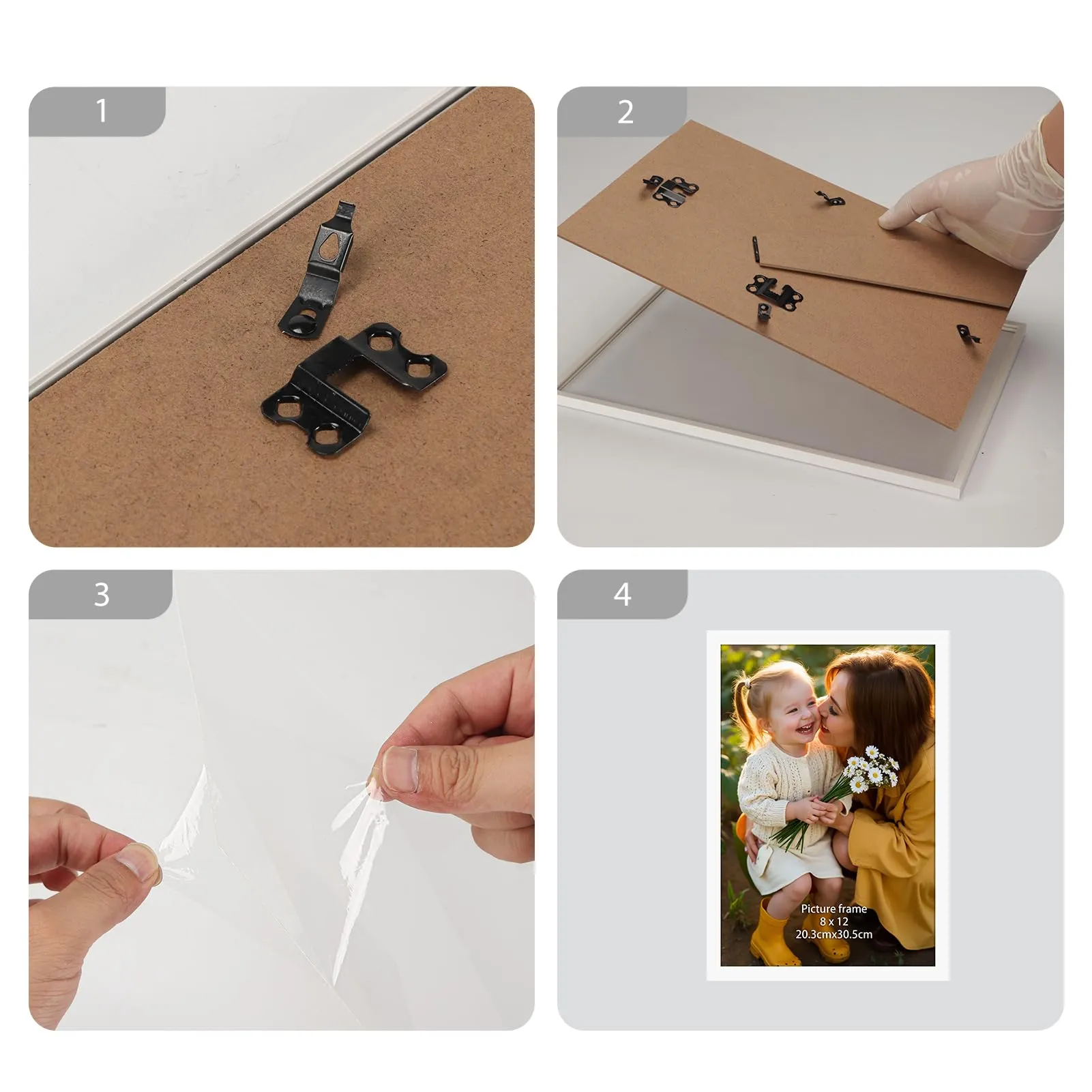 Hoikwo Cornice in PVC Bianca 20x30, Set da 3 Pezzi - immagine 3
