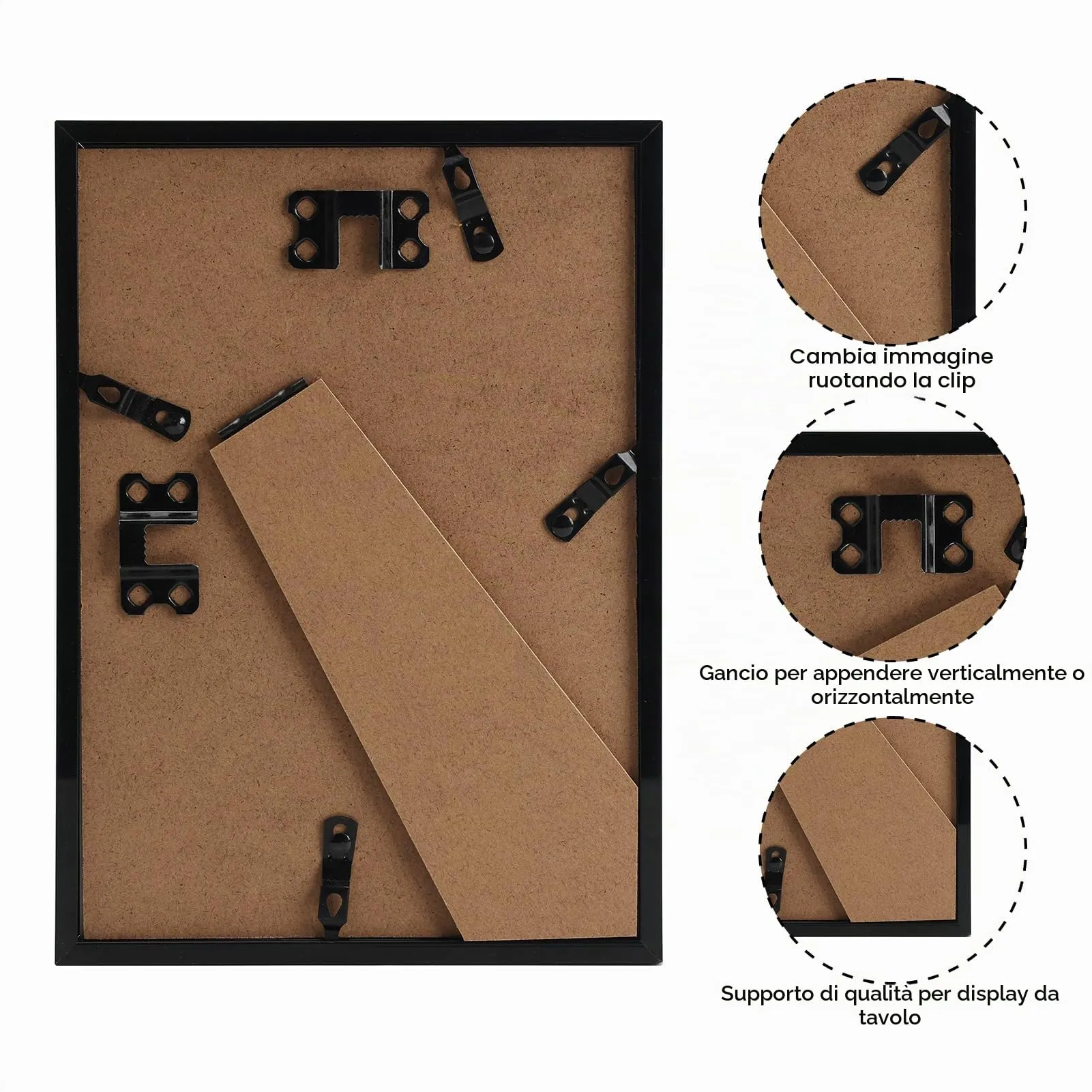 Hoikwo Cornice A5 in PVC Nera, Set di 3 - immagine 7