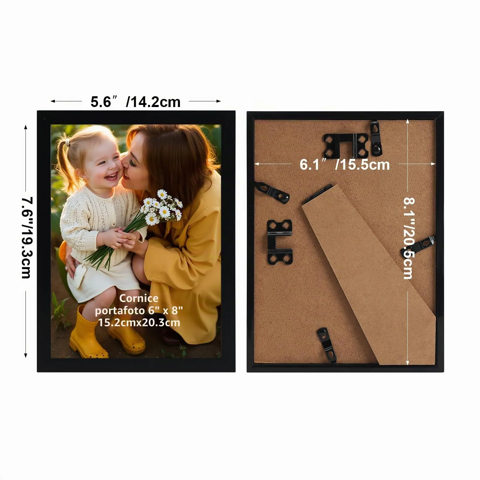 Hoikwo Cornici in PVC Nere 15x20 cm, Set di 3 - immagine 2