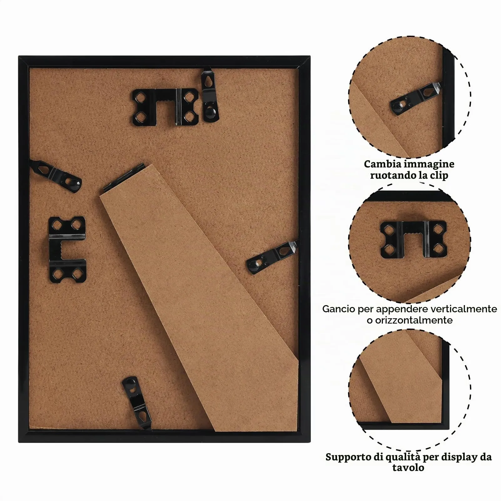 Hoikwo Cornici in PVC Nere 15x20 cm, Set di 3 - immagine 3