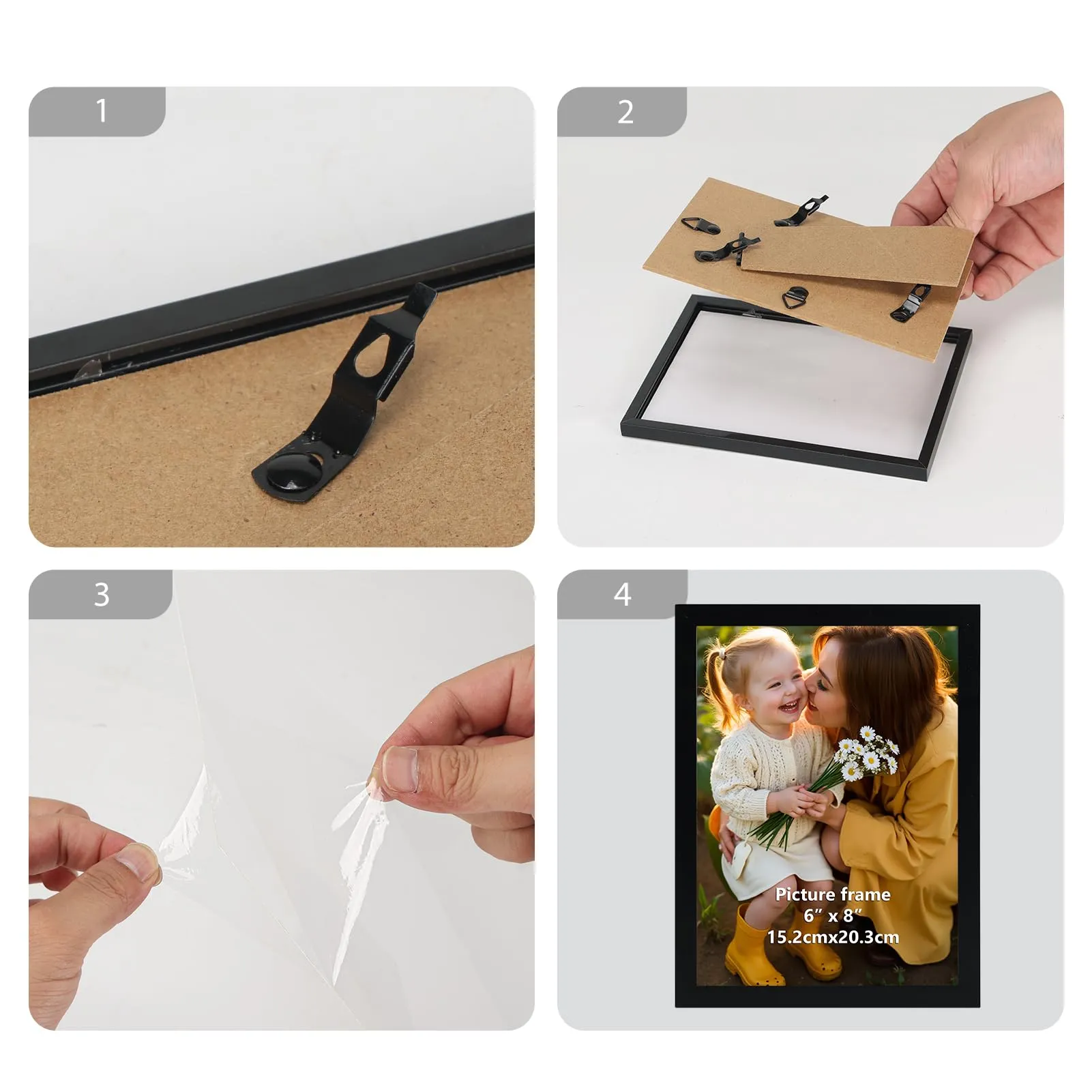 Hoikwo Cornici in PVC Nere 15x20 cm, Set di 3 - immagine 4