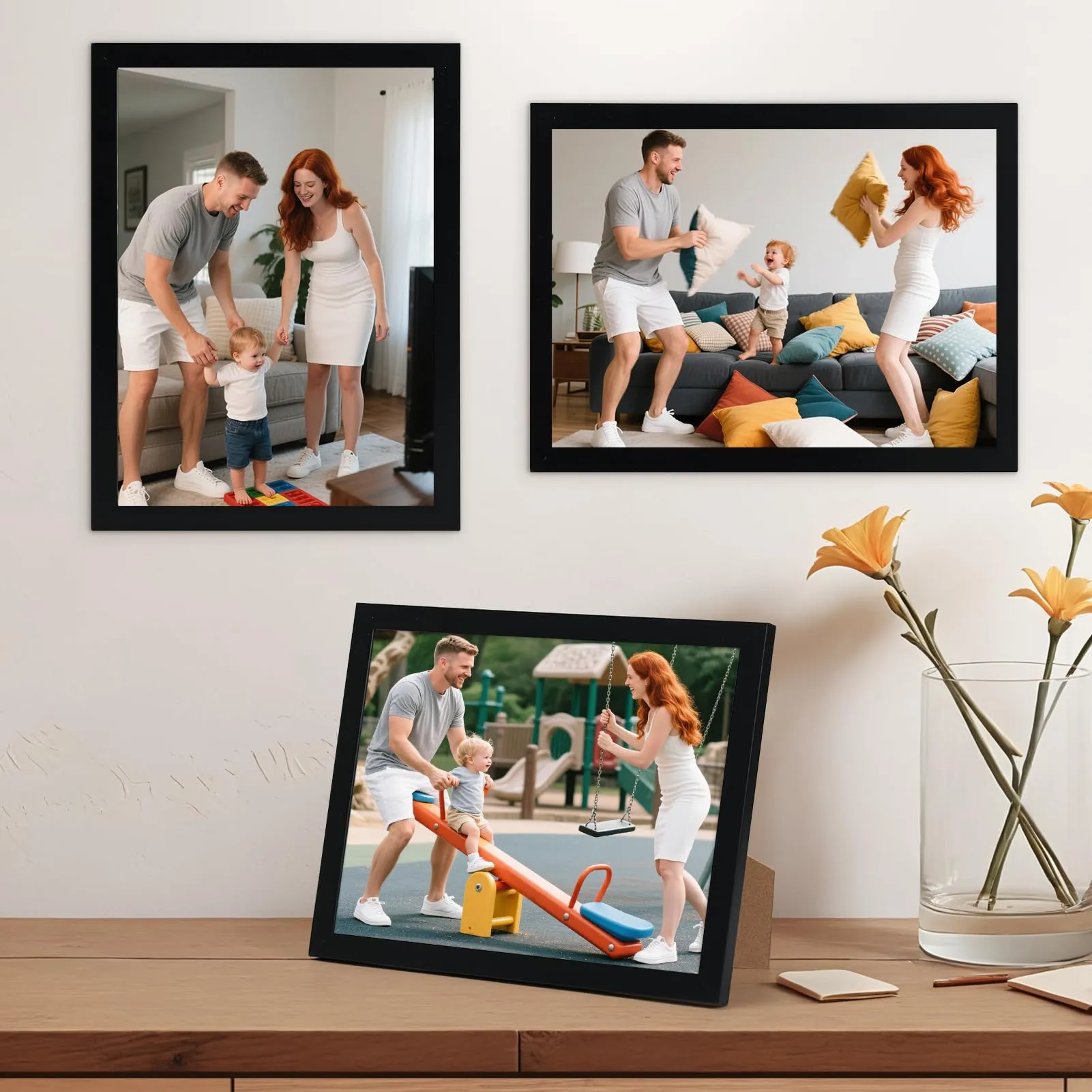 Hoikwo Cornici in PVC Nere 15x20 cm, Set di 3 - immagine 5