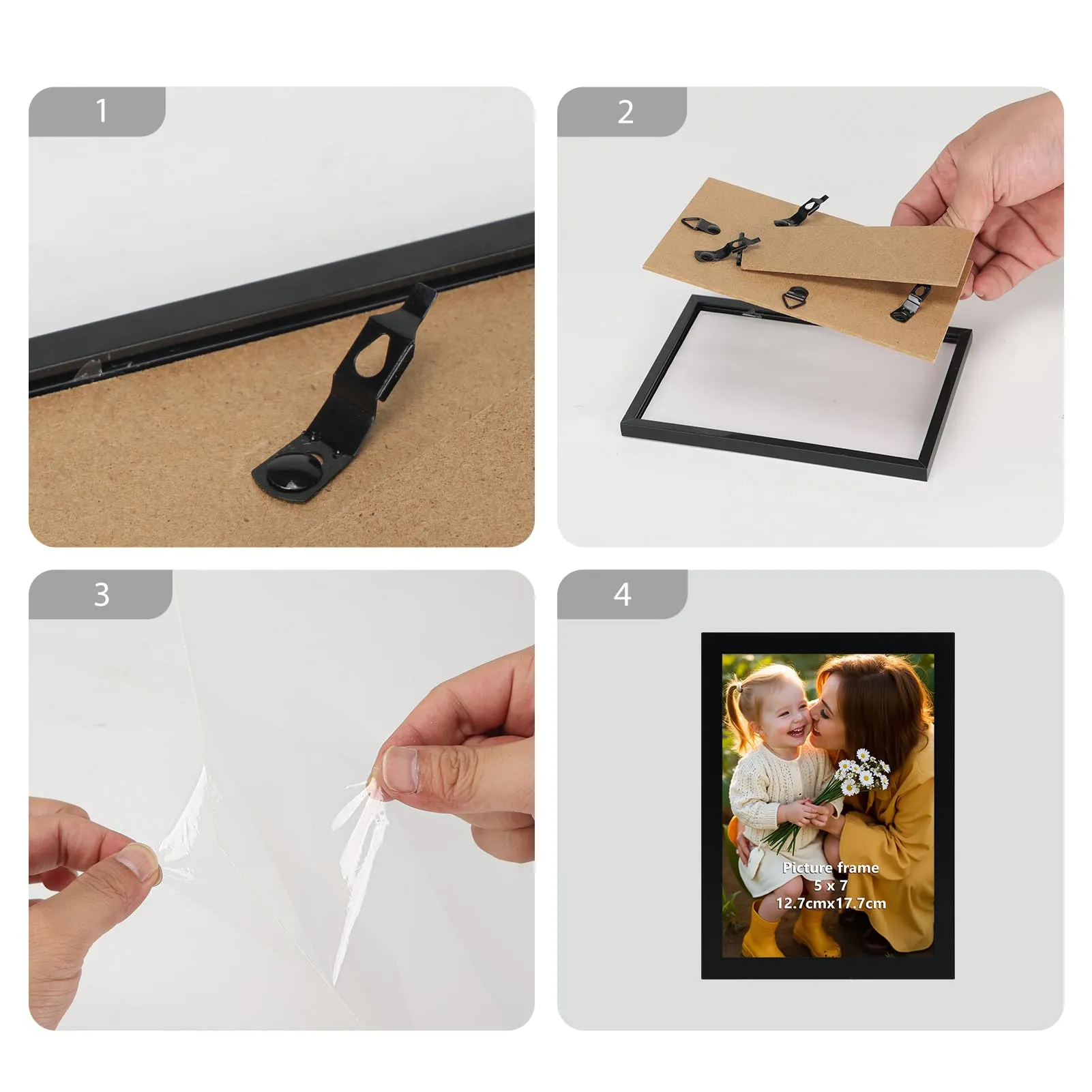 Hoikwo Cornice in PVC Nera 13x18, Set di 3 - immagine 3