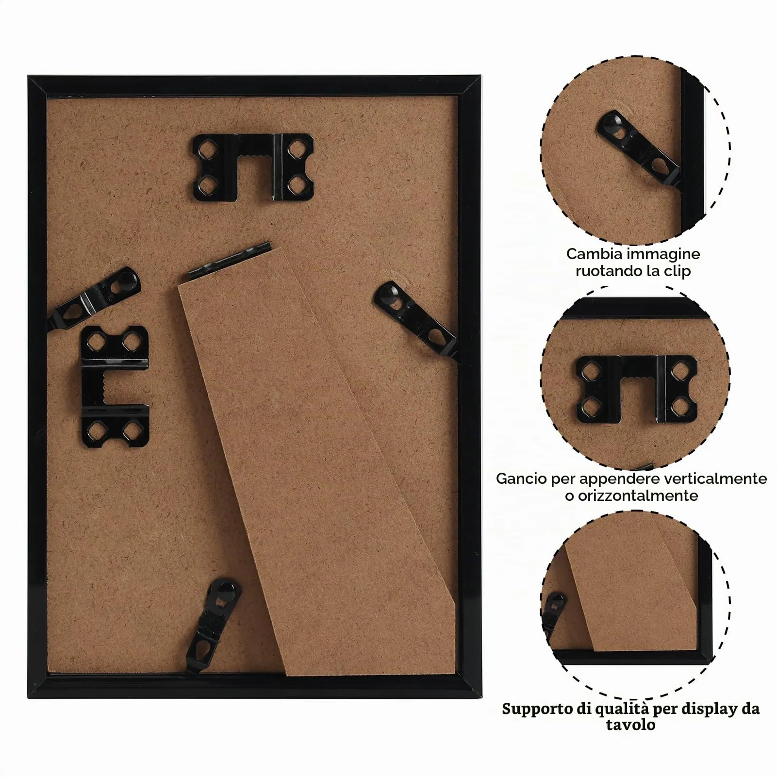 Hoikwo Cornice in PVC Nera 13x18, Set di 3 - immagine 7