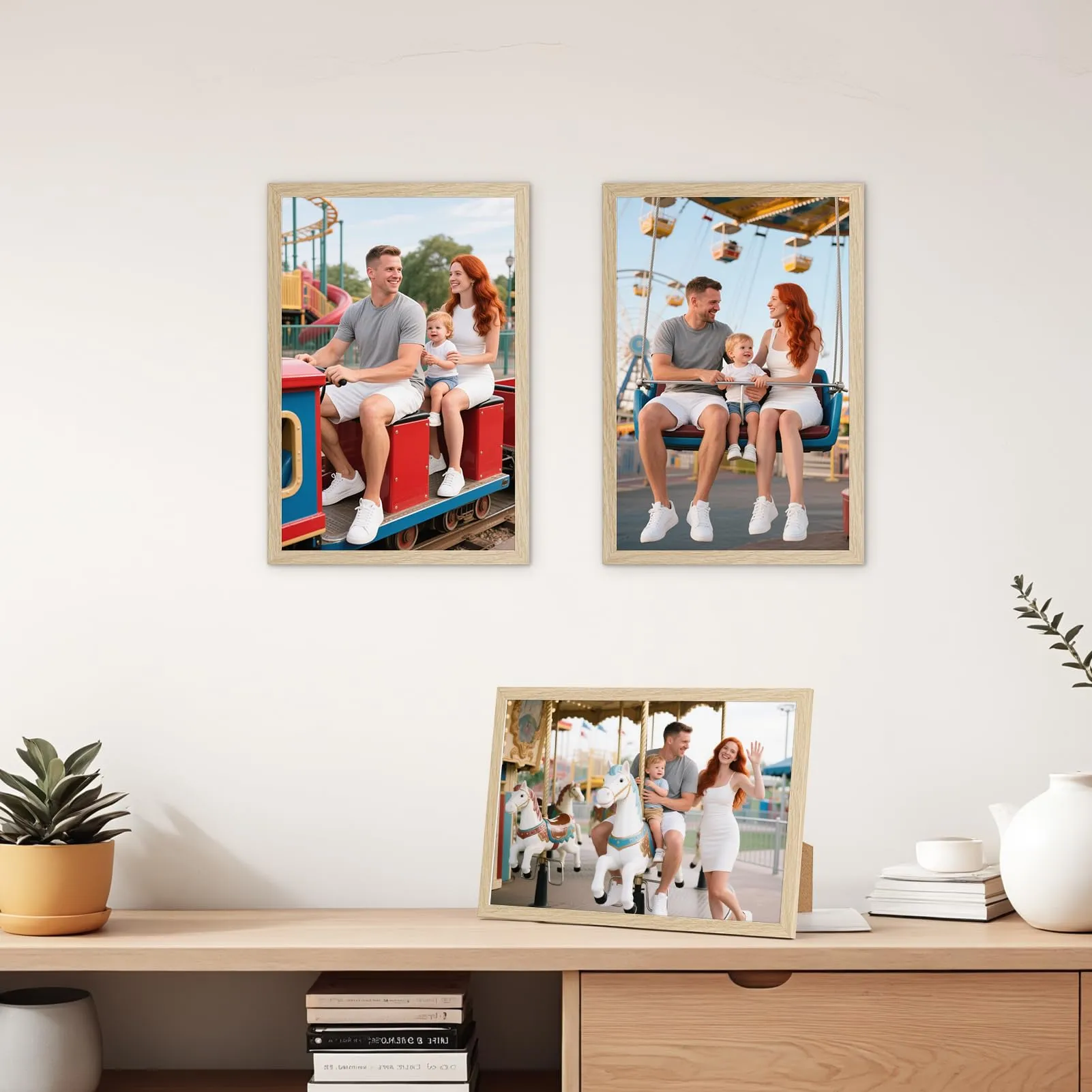 Hoikwo Cornice in PVC Legno Naturale 20x30, Set di 3 - immagine 6