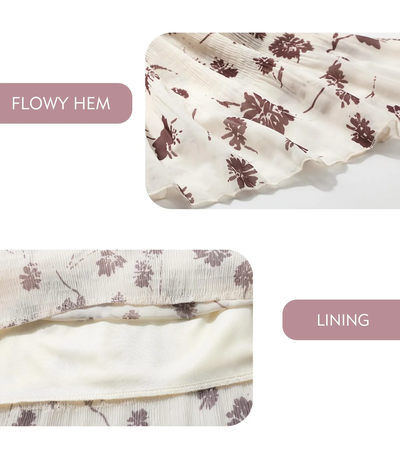 Genfien Gonna Lunga in Chiffon con Fodera da Donna - immagine 5