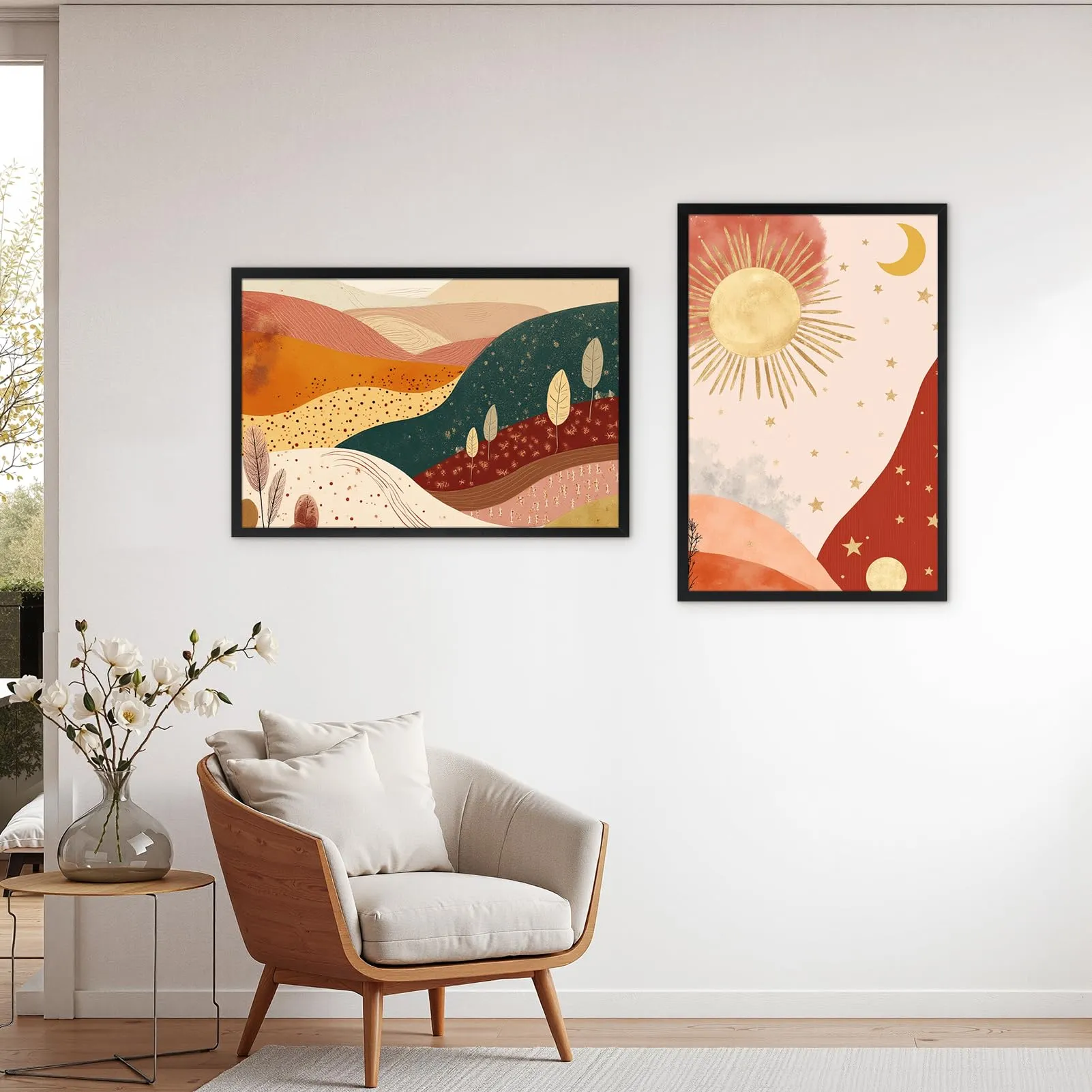 Hoikwo Cornice in Alluminio Nera 40x60 cm, Set di 3 - immagine 3