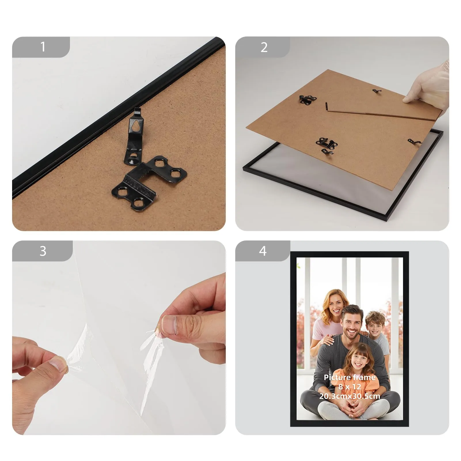 Hoikwo Cornice in PVC Nera 20x30, Set da 3 Pezzi - immagine 3