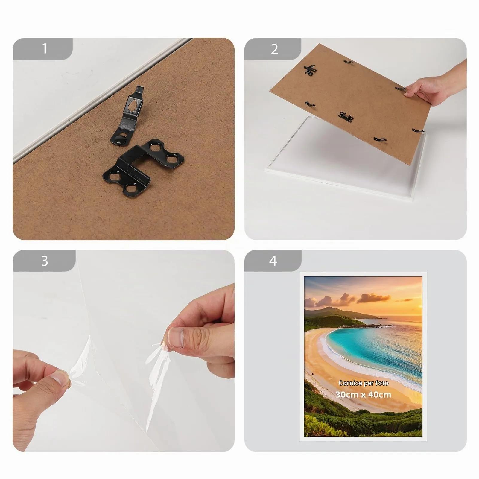 Hoikwo Cornice Foto in PVC Bianca 30x40 cm, Set da 3 Pezzi - immagine 3