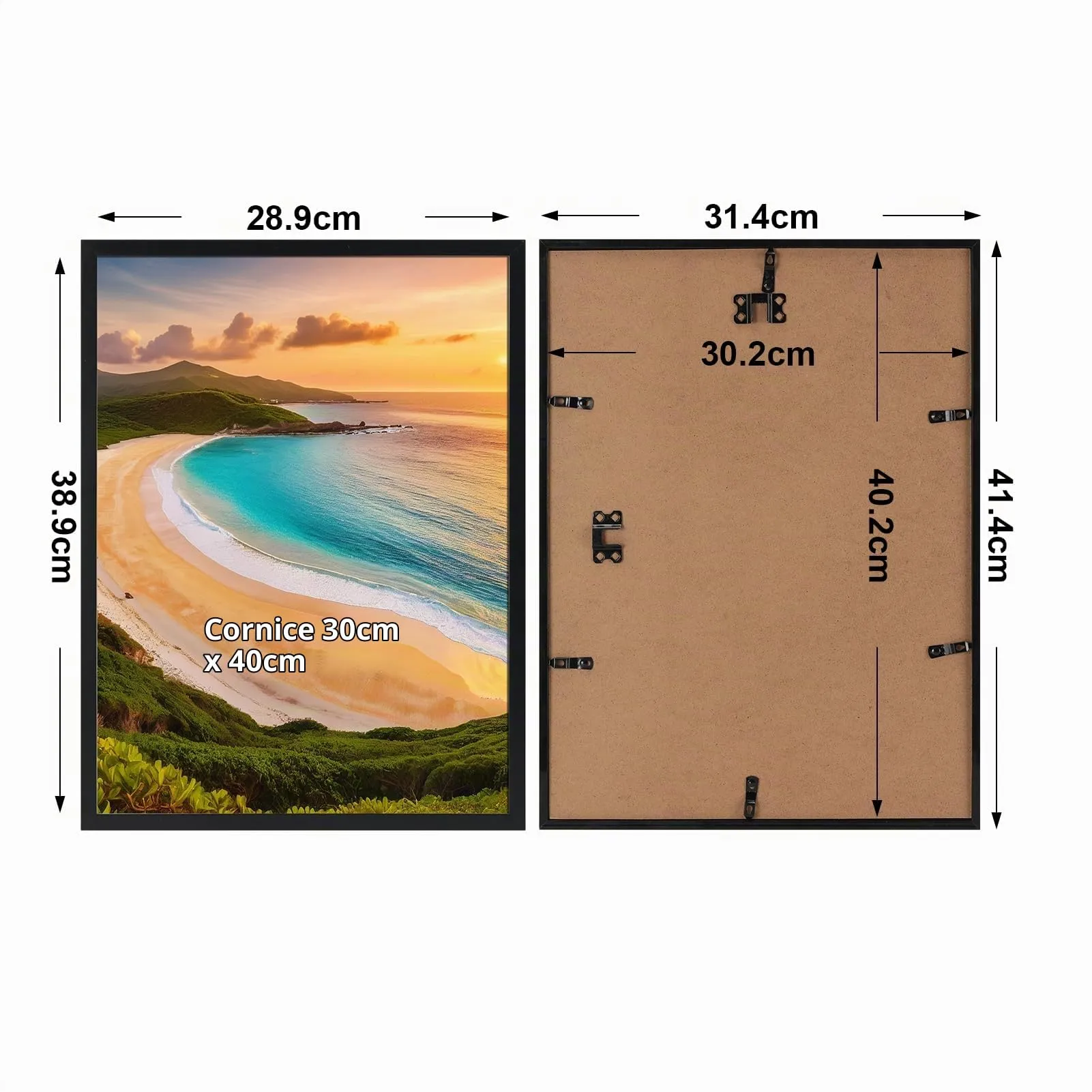 Hoikwo Cornice in PVC Nera 30x40, Set da 3 Pezzi - immagine 2