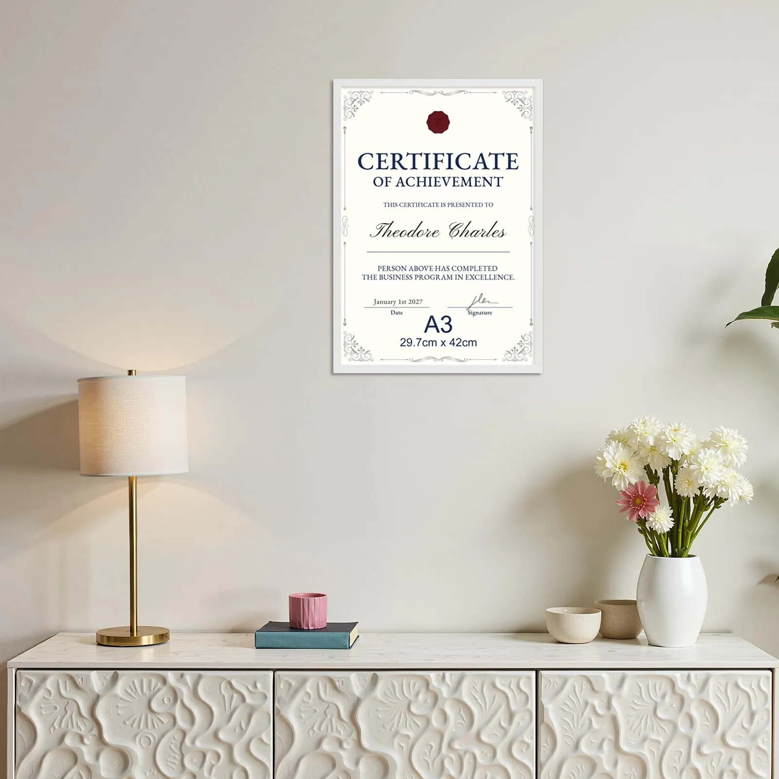 Ditwis Cornice A3 Bianca per Foto e Documenti 29,7x42 cm - immagine 3