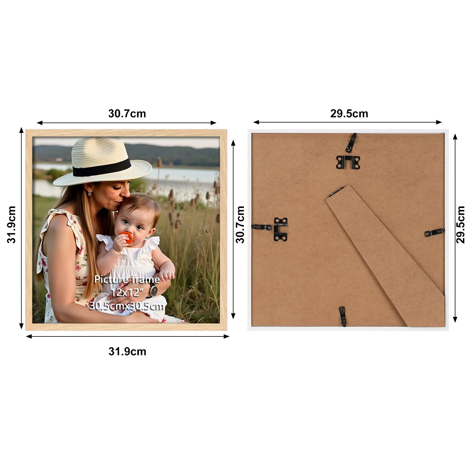 Ditwis Cornice Quadrata 30x30 cm, Color Naturale - immagine 2
