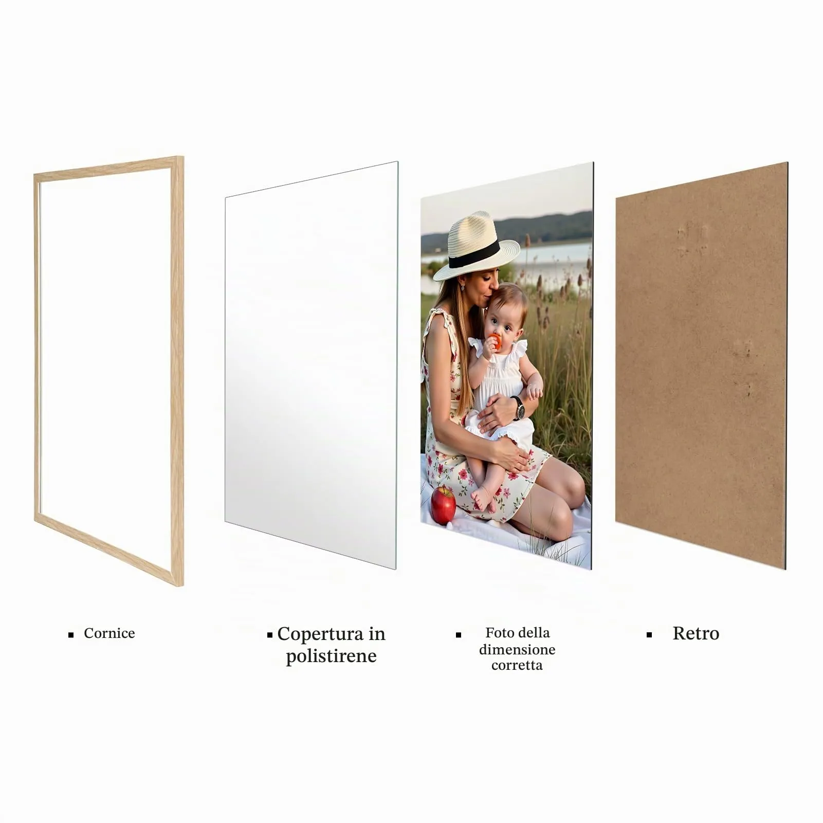 Ditwis Cornice Quadrata 30x30 cm, Color Naturale - immagine 7