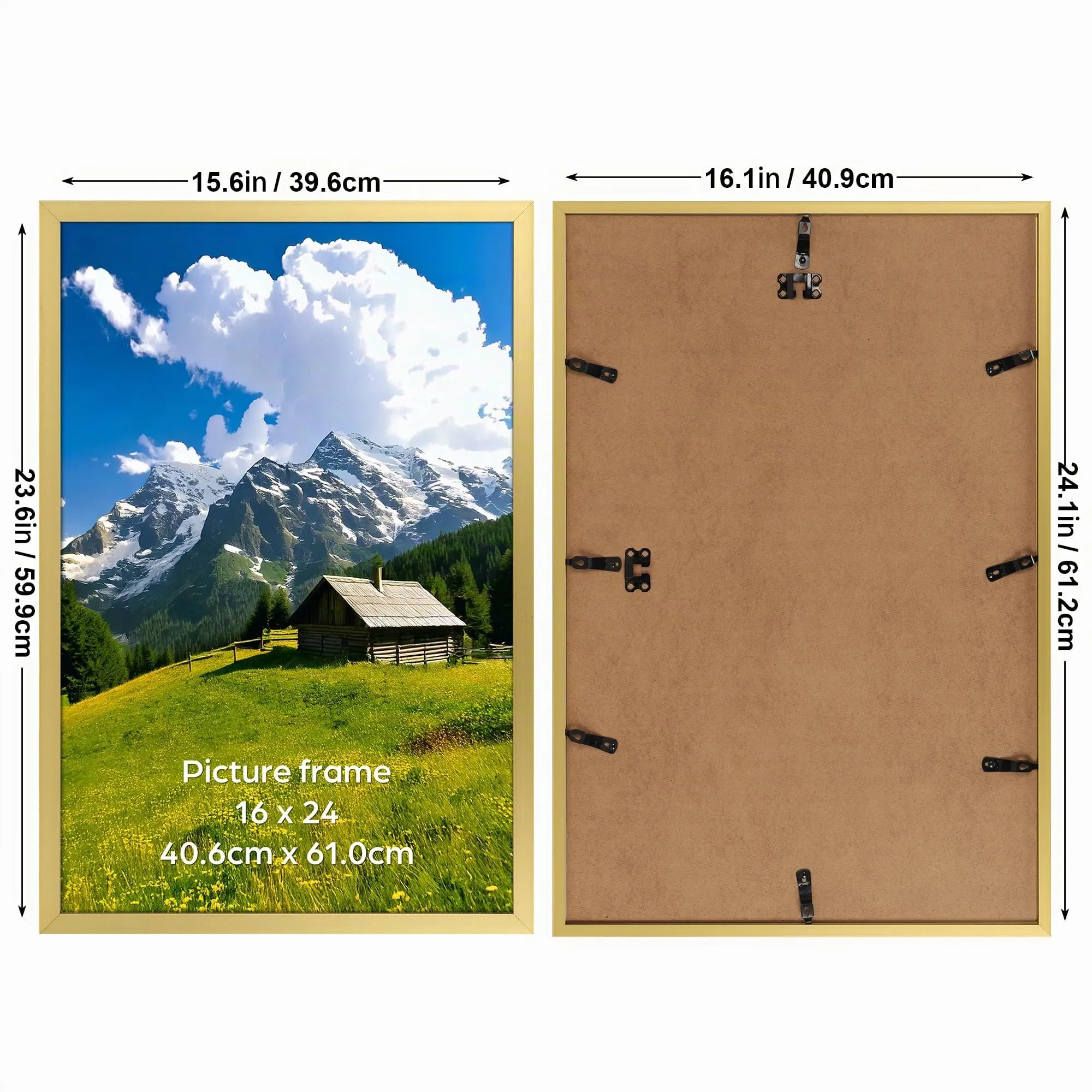 Ditwis Cornice in Alluminio Oro 40x60 cm per Poster, Foto e Opere d'Arte - immagine 2