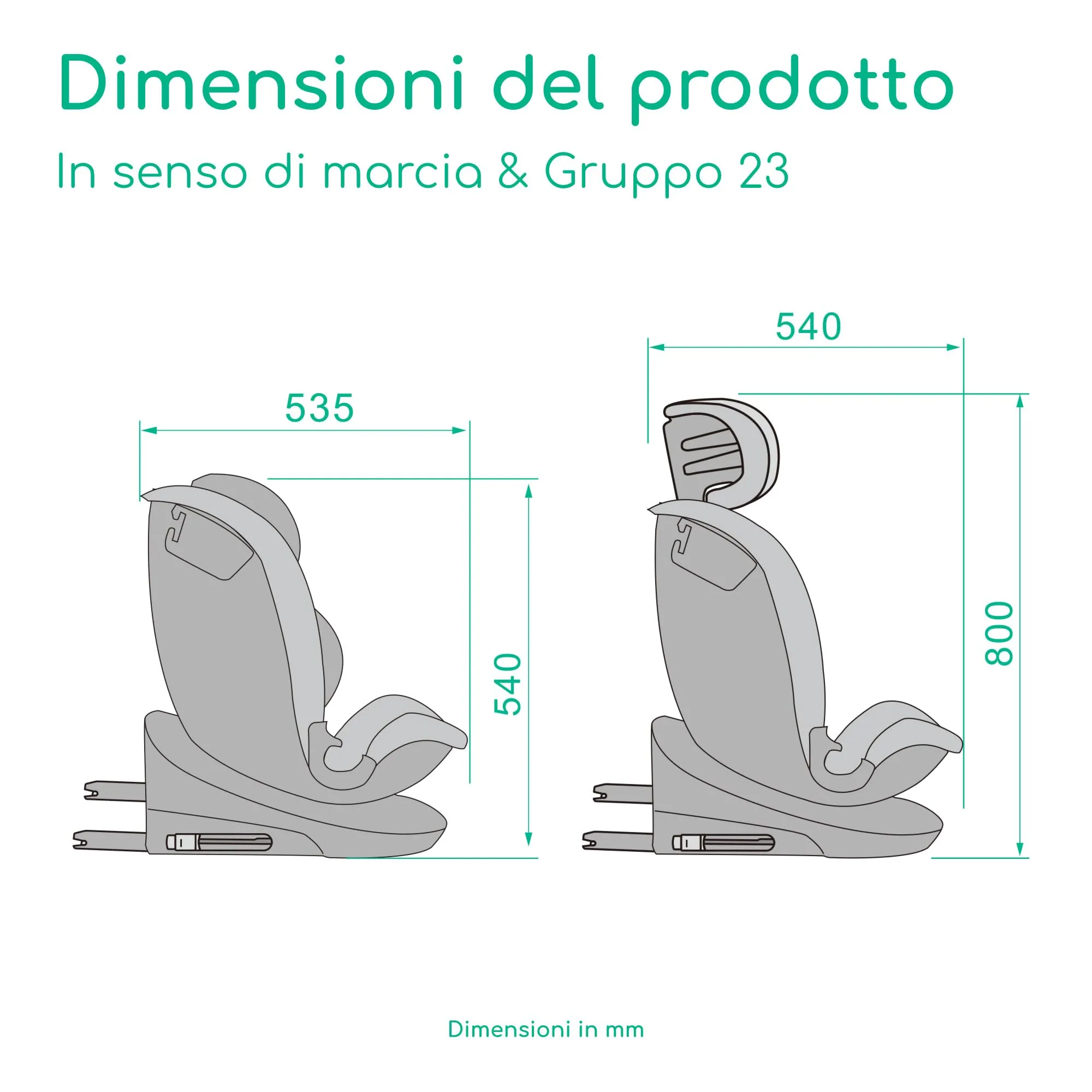 Bebeconfort RevolveFix 360 i-Size Seggiolino Auto 0-36 kg, 0-12 anni, ISOFIX con Top Tether, Full Black - immagine 7