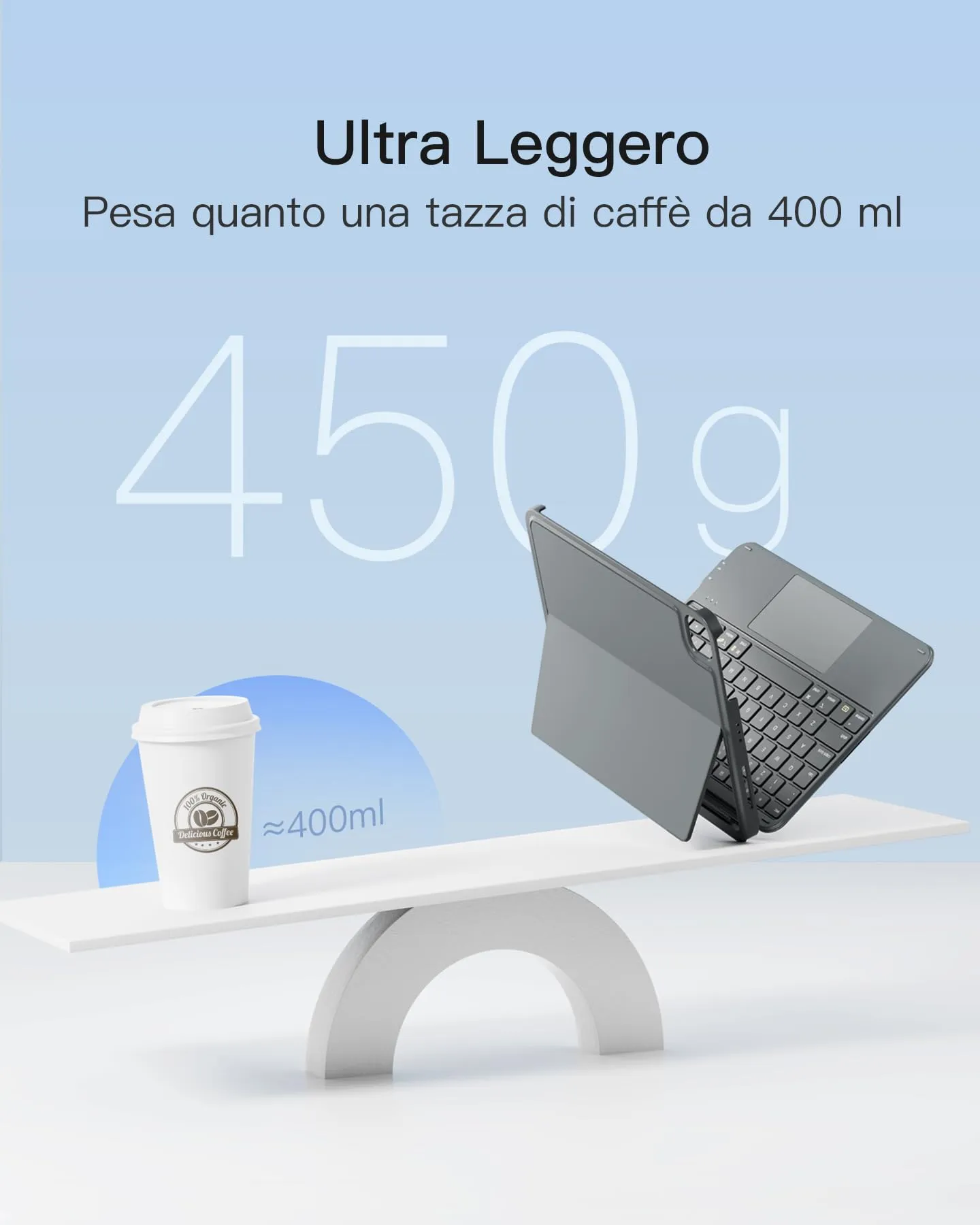 Inateck Custodia Tastiera per iPad A16 / 10a Gen, Ultraleggera 450g - immagine 3