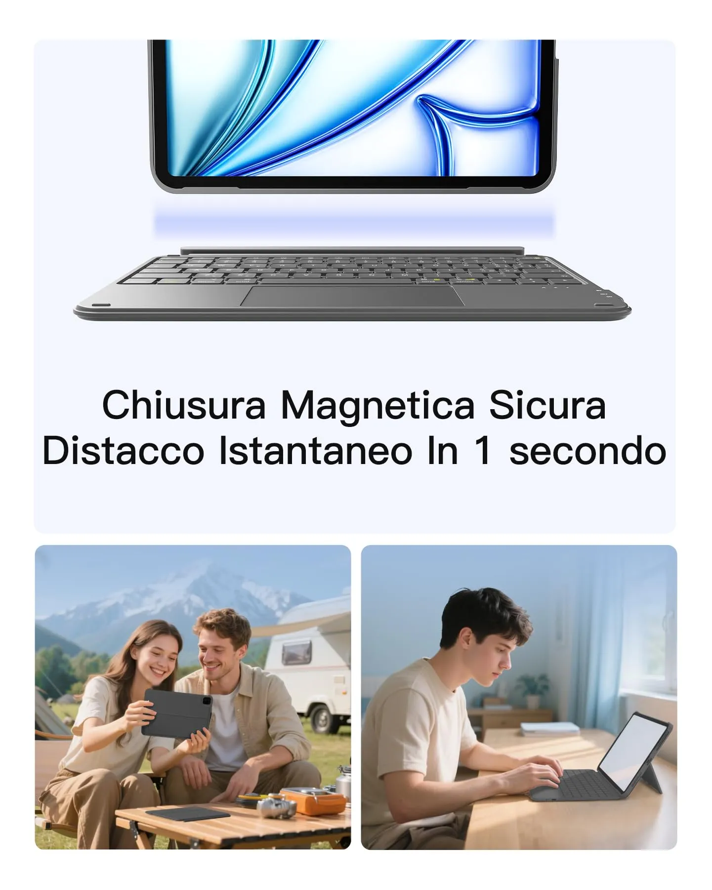 Inateck Custodia Tastiera per iPad A16 / 10a Gen, Ultraleggera 450g - immagine 4