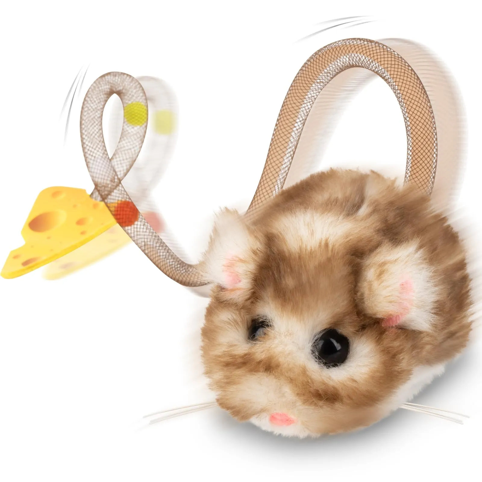 Migipaws Giocattolo Interattivo per Gatti, Topolino Elettrico Ricaricabile con Sensore Intelligente, Coda Mobile, Squittio ed Erba Gatta - immagine 1