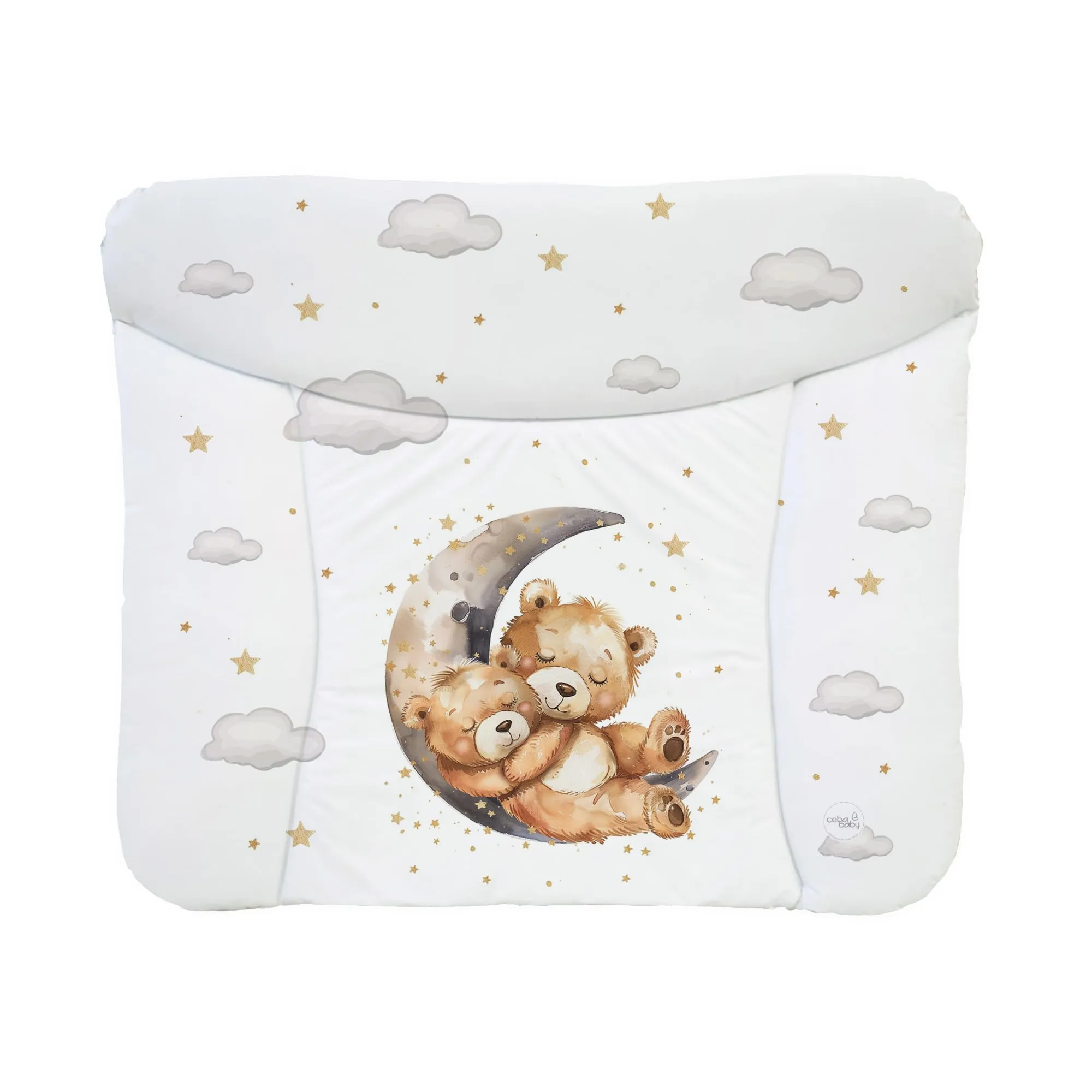 Ceba Baby Fasciatoio Materassino Lavabile e Impermeabile, Öko-Tex, 75x72 cm, Orso sulla luna - immagine 1