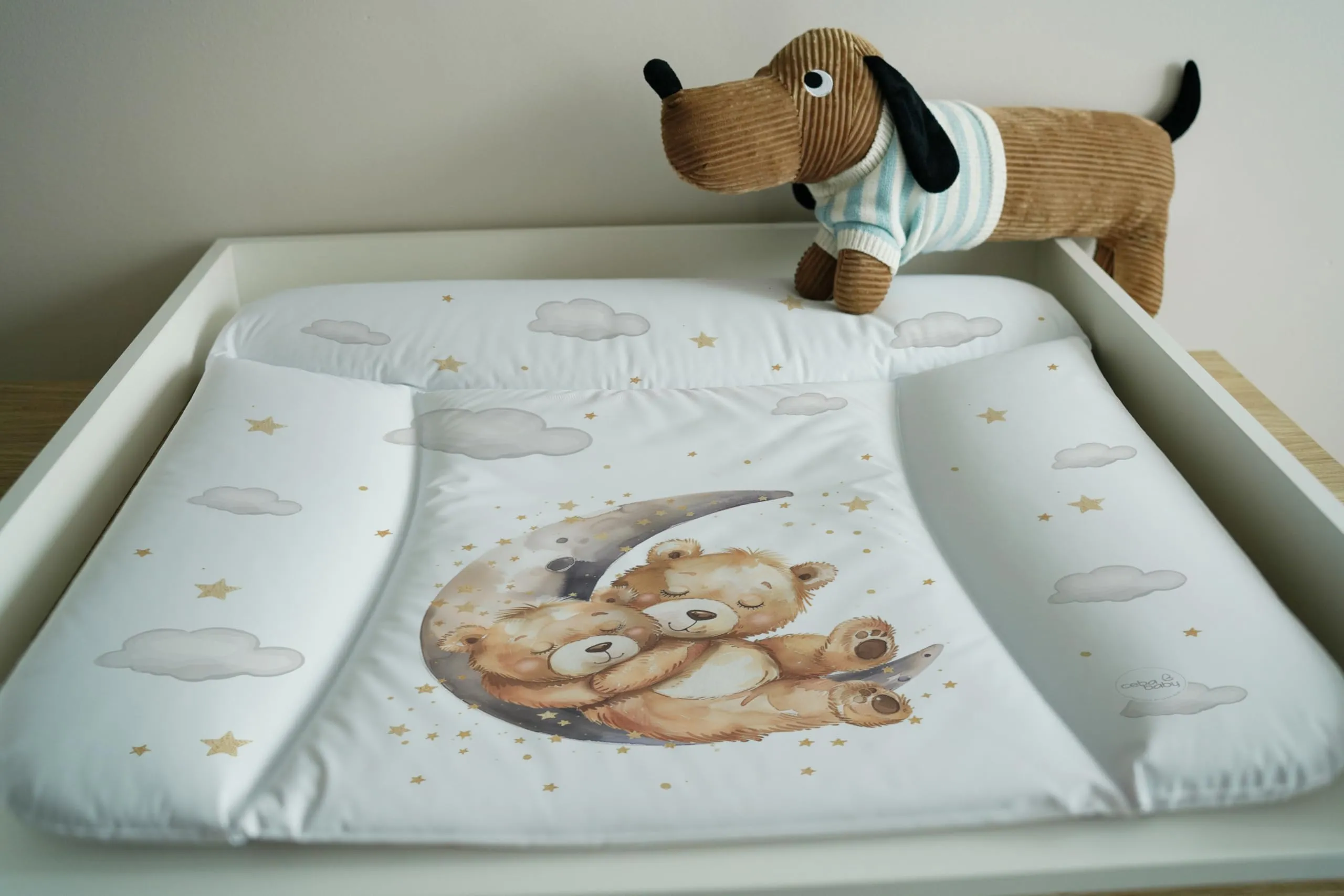 Ceba Baby Fasciatoio Materassino Lavabile e Impermeabile, Öko-Tex, 75x72 cm, Orso sulla luna - immagine 7