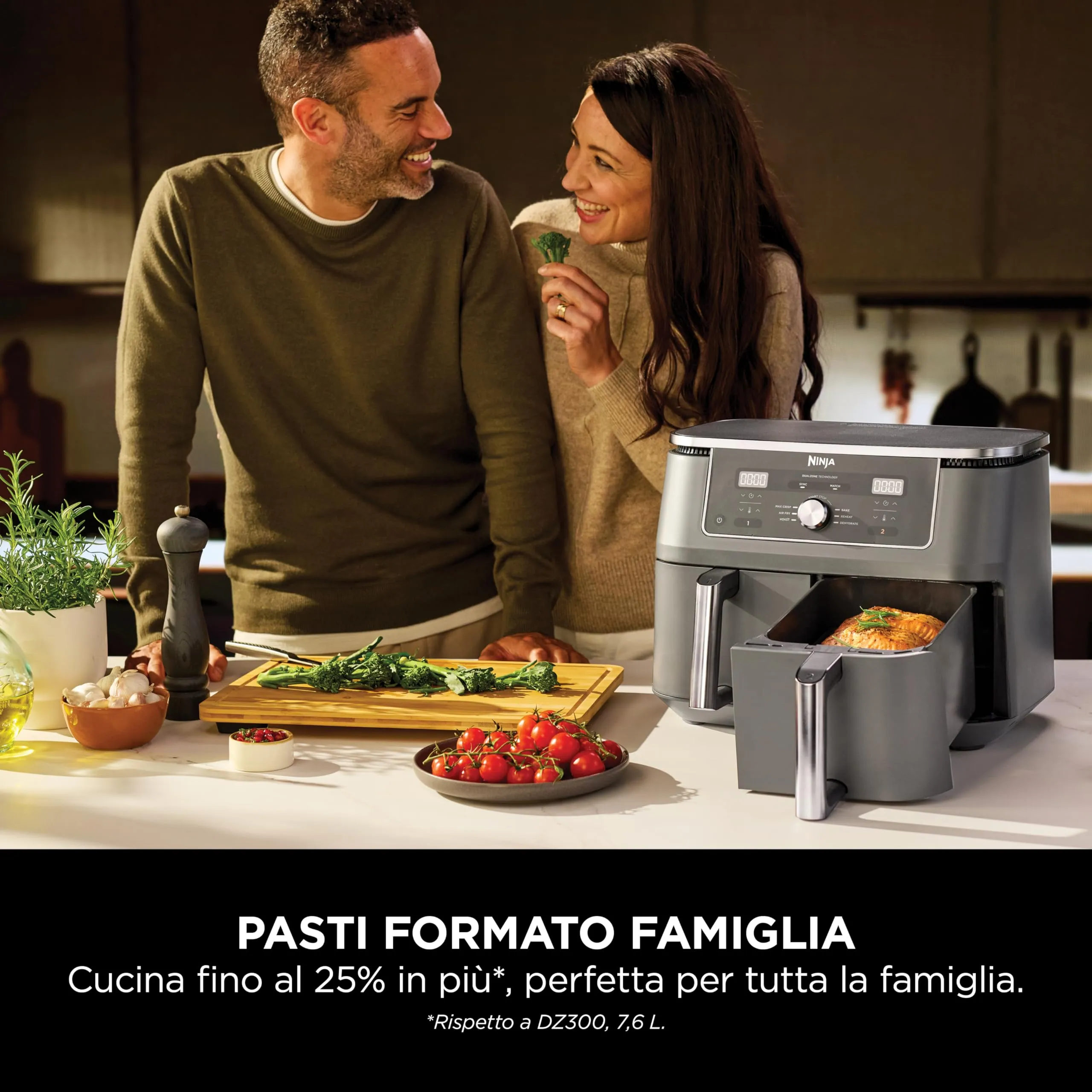 Ninja MAX Doppia Zona DZ400EU Friggitrice ad Aria Digitale 9,5L, Grigio Piombo - immagine 6