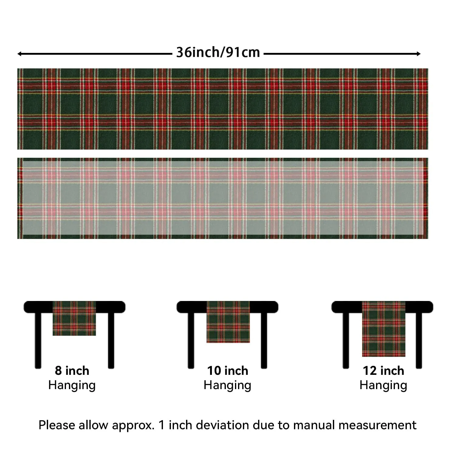 Softalker Runner da Tavolo Natalizio Buffalo Plaid, 33 x 91 cm - immagine 5