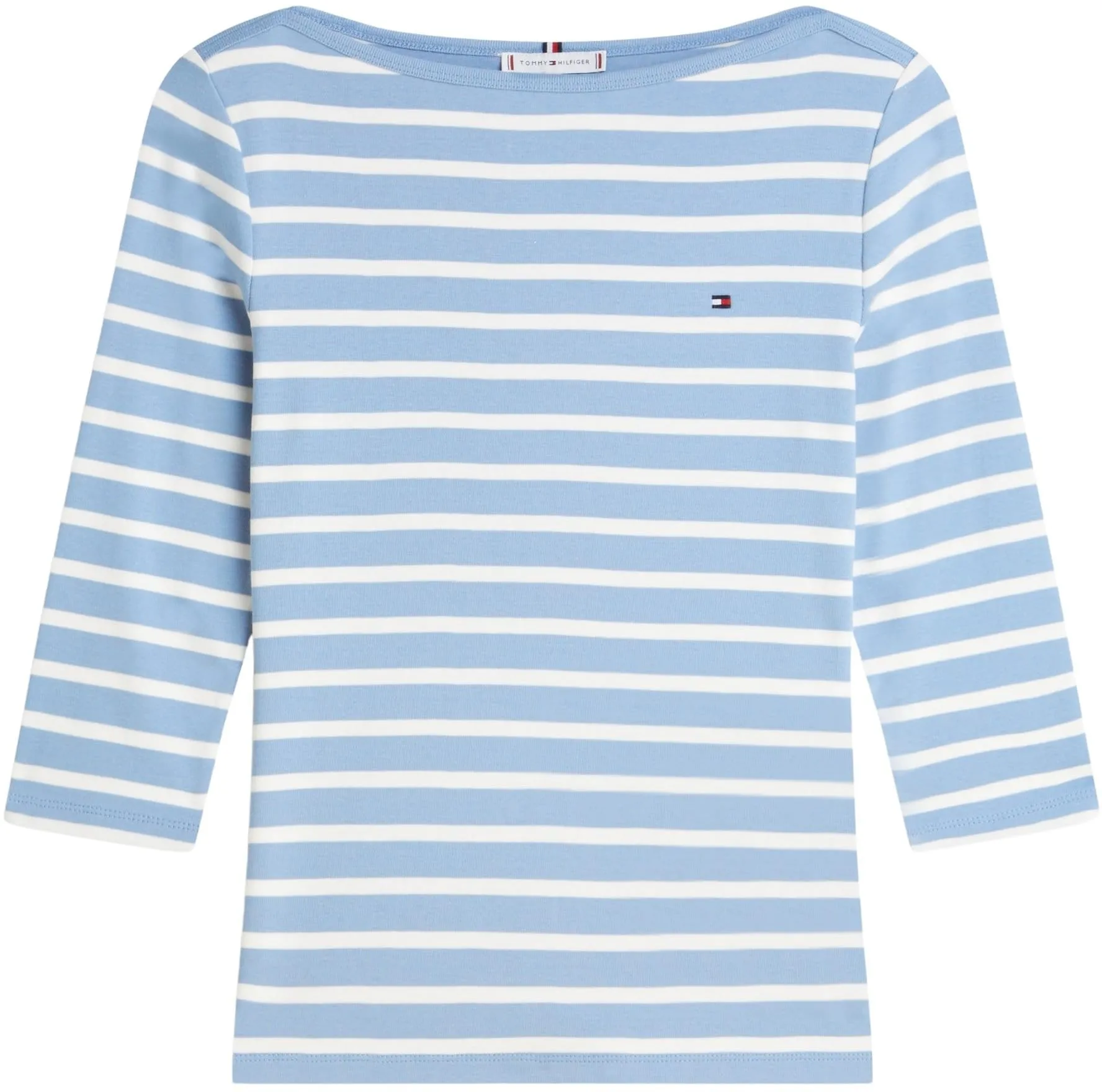 Tommy Hilfiger Donna Maglietta Maniche Lunghe New Cody Slim Scollo a Barca, Viola (Clear Water/Ecru STP), XXL - immagine 6