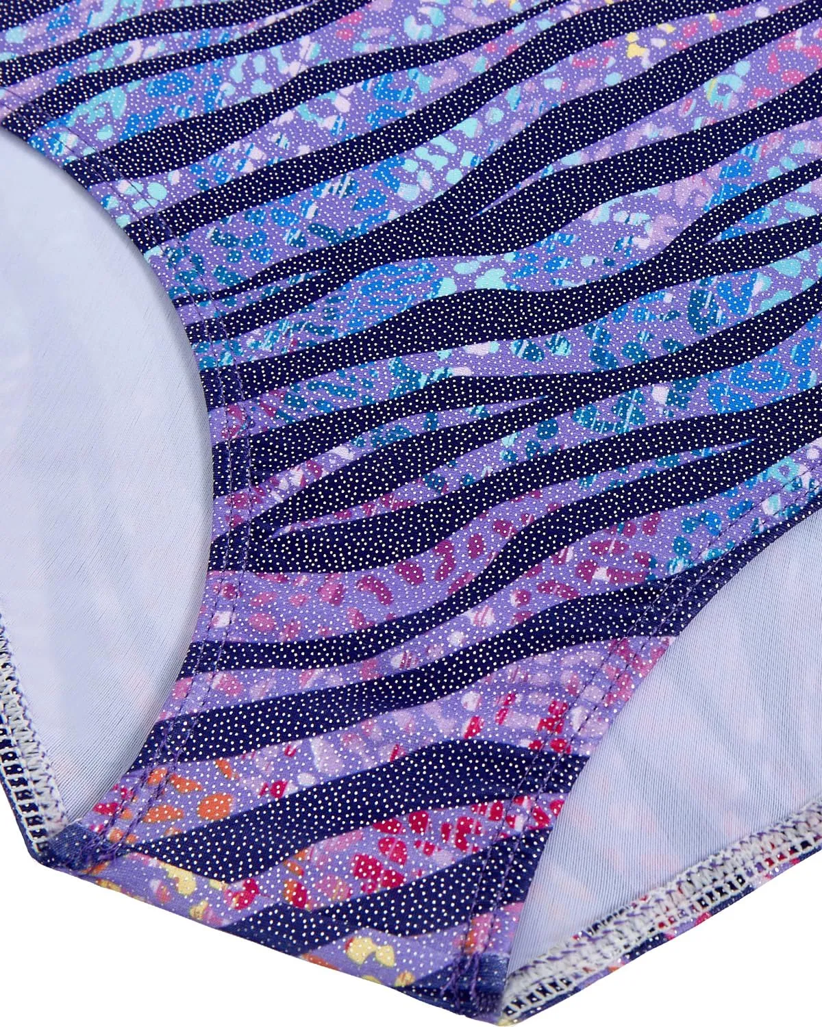 Gogokids Completo Ginnastica Bambina 3 Pezzi Body Pantaloncini e Fascia per Capelli Sfumato Scintillante - immagine 4