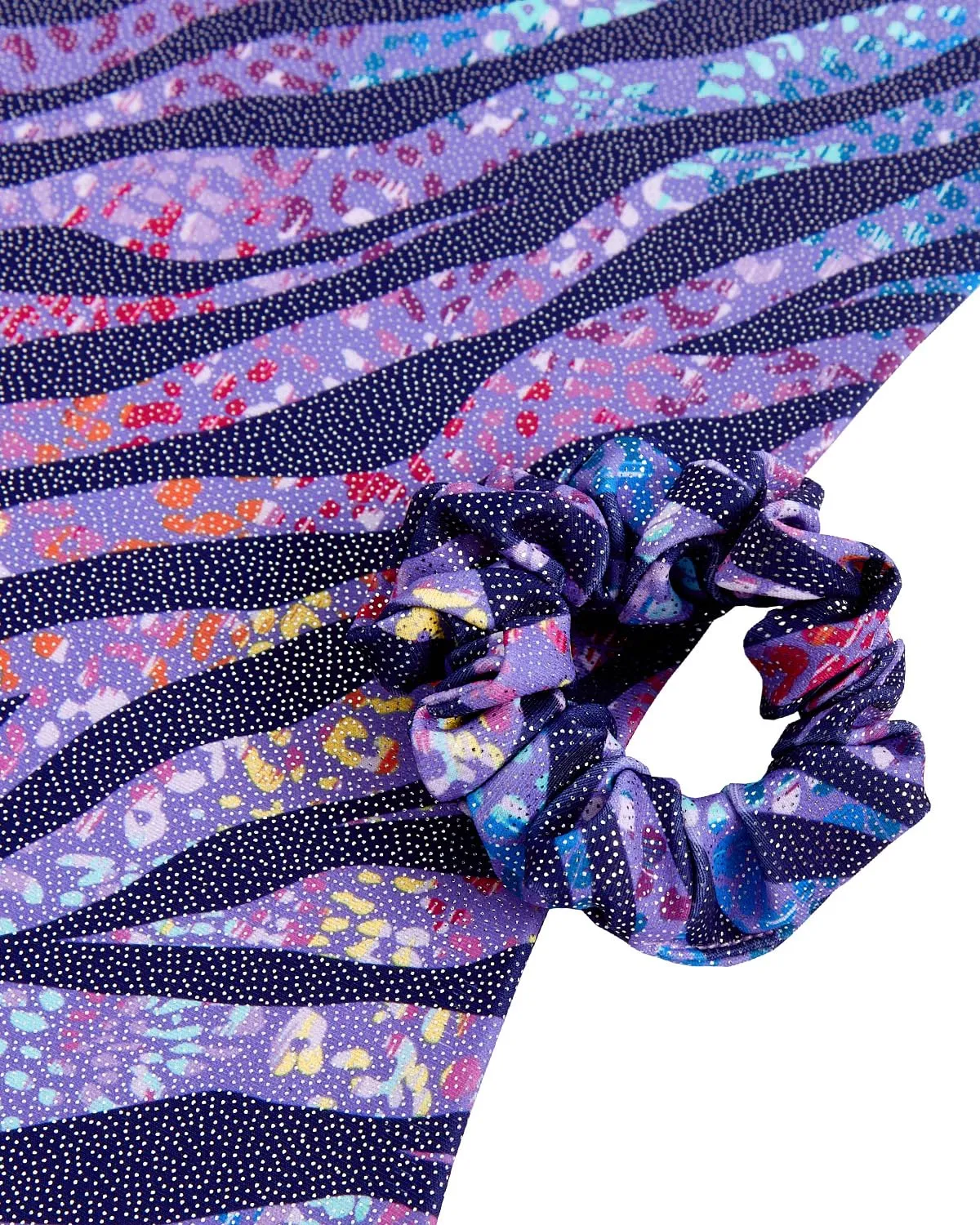 Gogokids Completo Ginnastica Bambina 3 Pezzi Body Pantaloncini e Fascia per Capelli Sfumato Scintillante - immagine 5