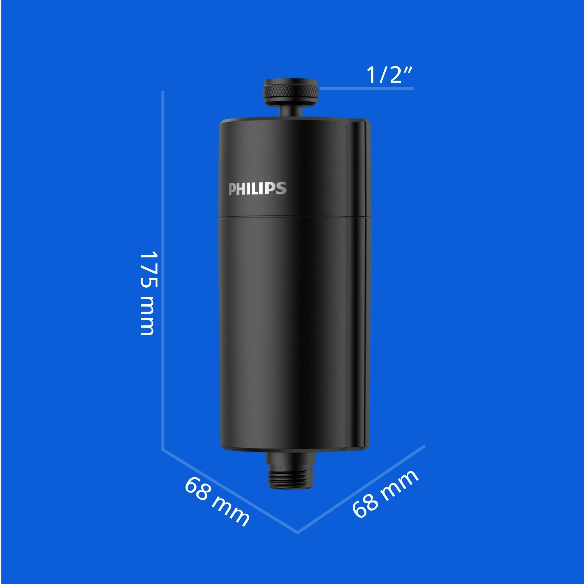 Philips Water In-Line Filtro da Doccia AWP1775BK/10, Nero, 50.000 L, con 1 Ricambio - immagine 6