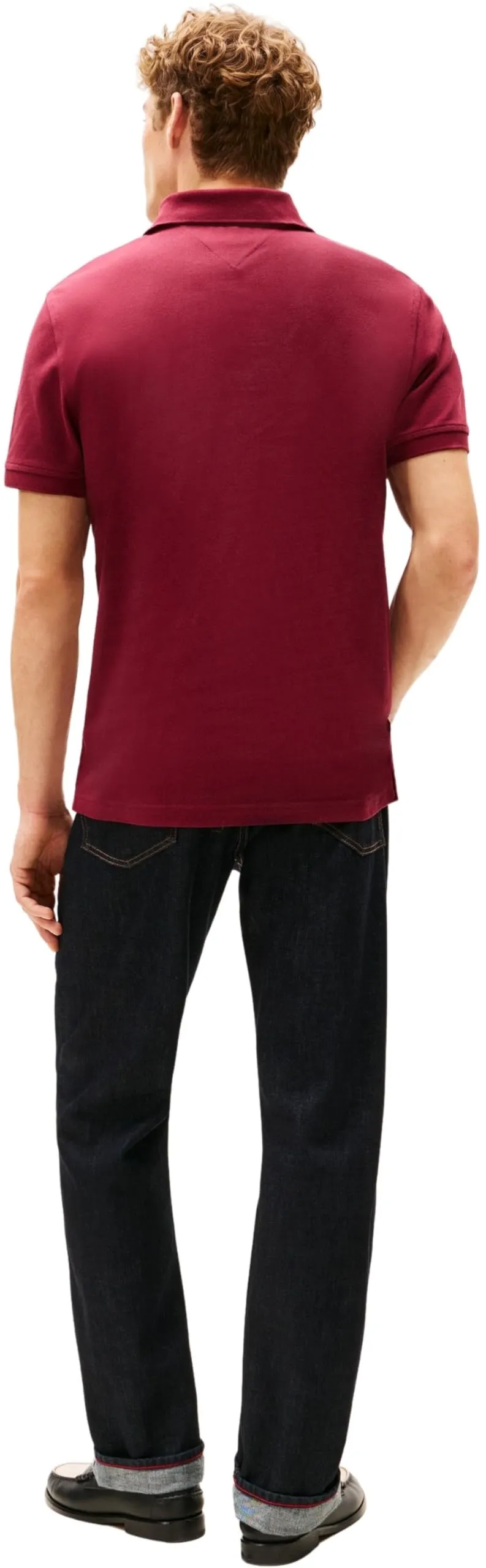 Tommy Hilfiger 1985 Regular Fit Short Sleeve Polo Shirt, Burgundy, XS - immagine 3
