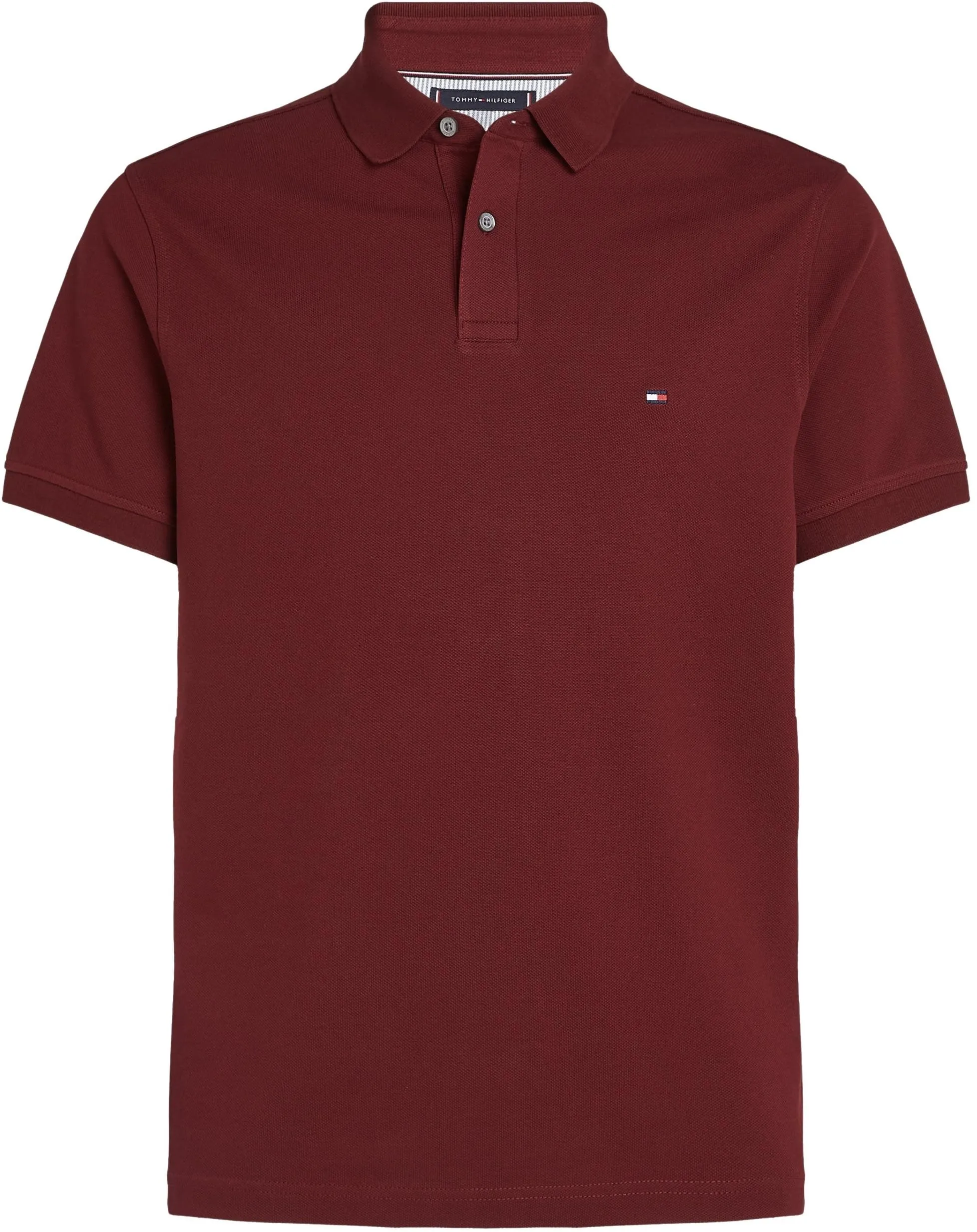 Tommy Hilfiger 1985 Regular Fit Short Sleeve Polo Shirt, Burgundy, XS - immagine 6