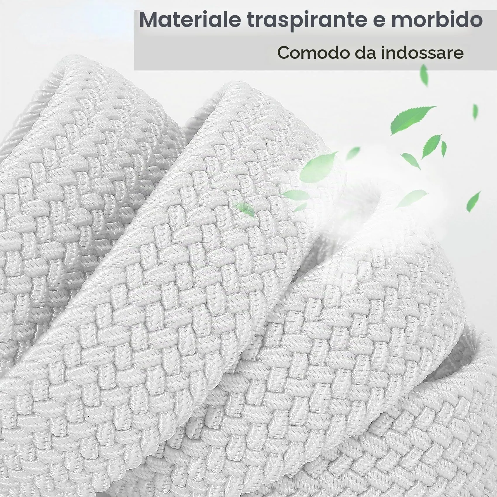 VONMELLI Cintura Elastica Intrecciata Uomo Regolabile, Bianco, S - immagine 4