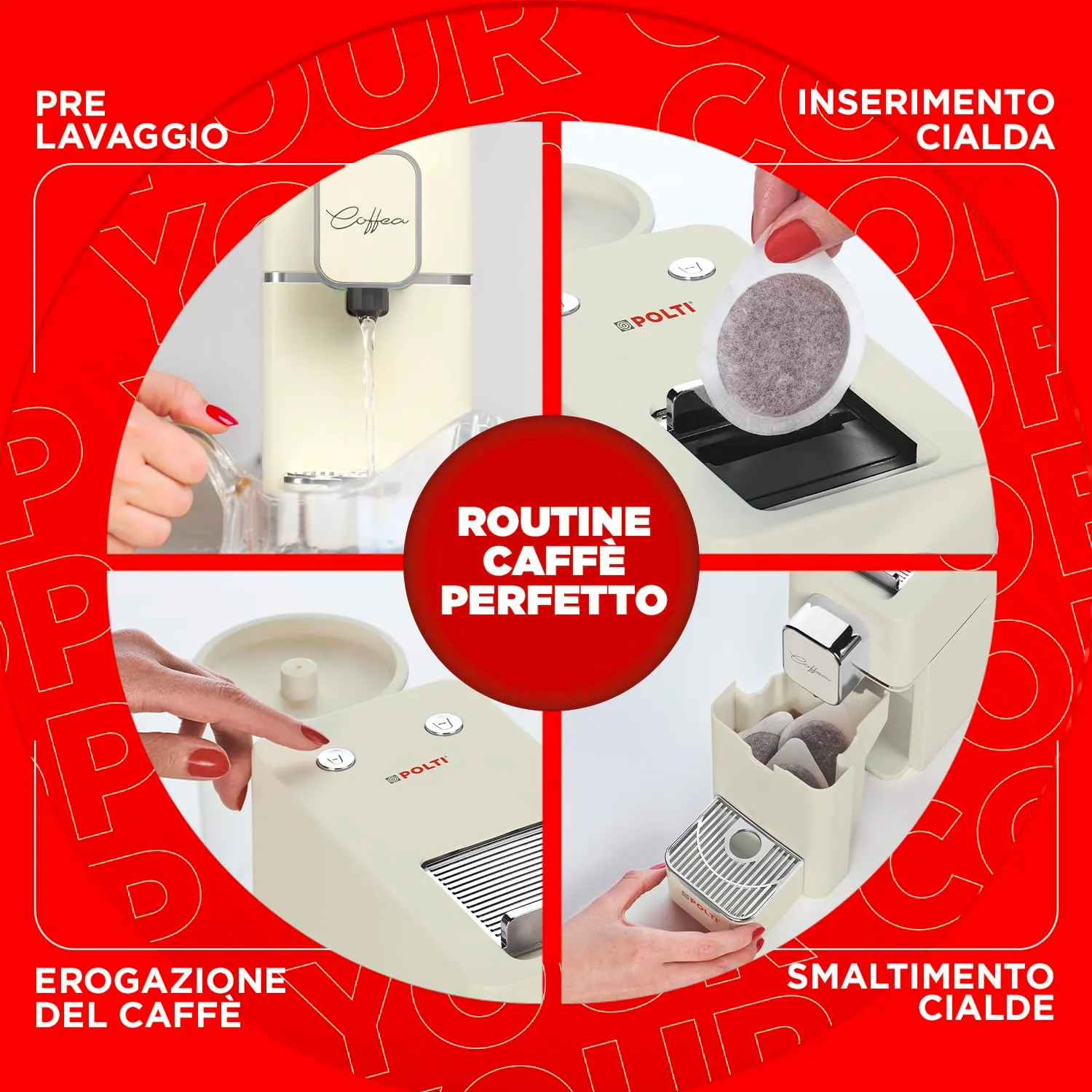 Polti Coffea S15C Macchina per Caffè Espresso a Cialde E.S.E. 44 mm - immagine 4